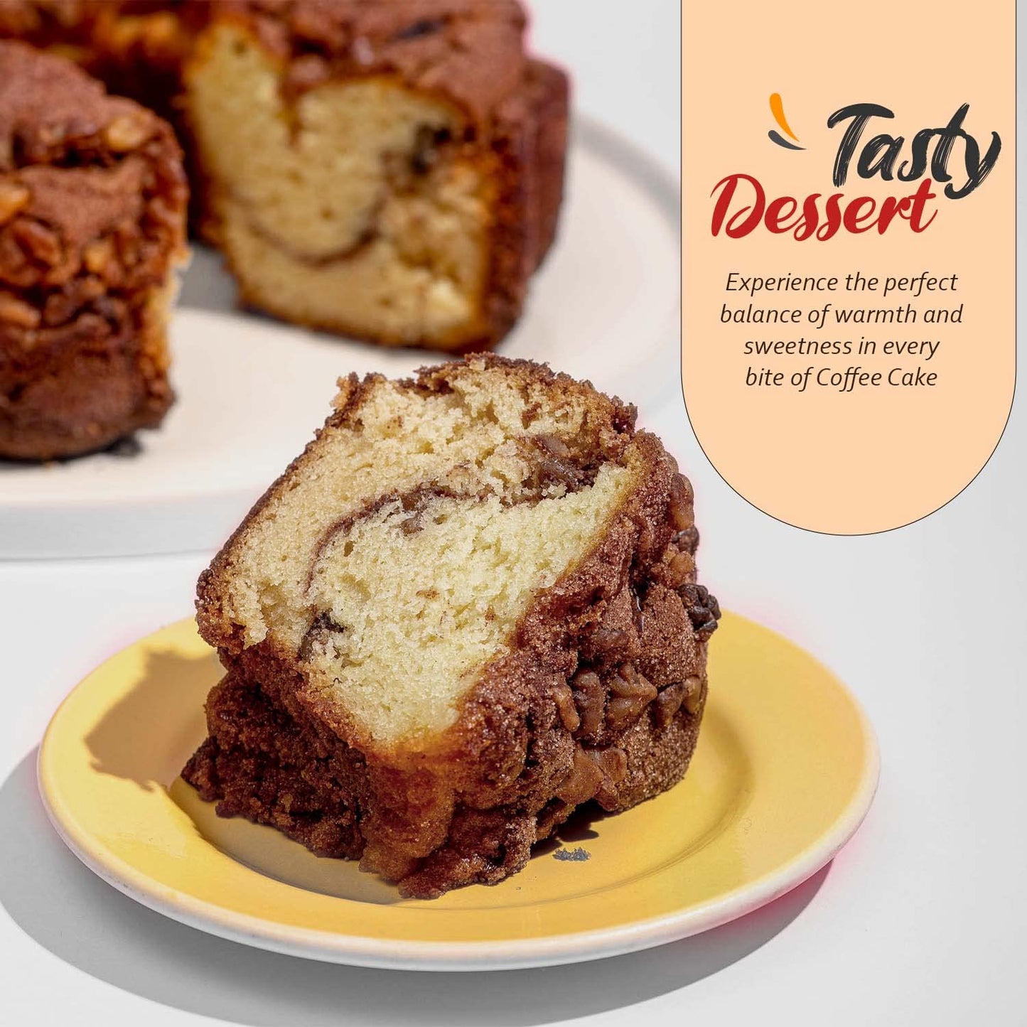 Traditional Cinnamon Walnut Coffee Cake - Cinnamon Streusel and Chopped Walnuts Toppings - Delicious Recipe of Coffee Cakes for Special Occasions (Three Cakes (1.75 Pound))