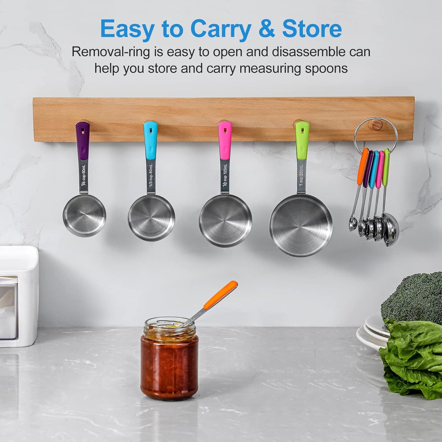 Measuring Cups and Spoons Set Stainless Steel 10 Piece for Cooking and Baking