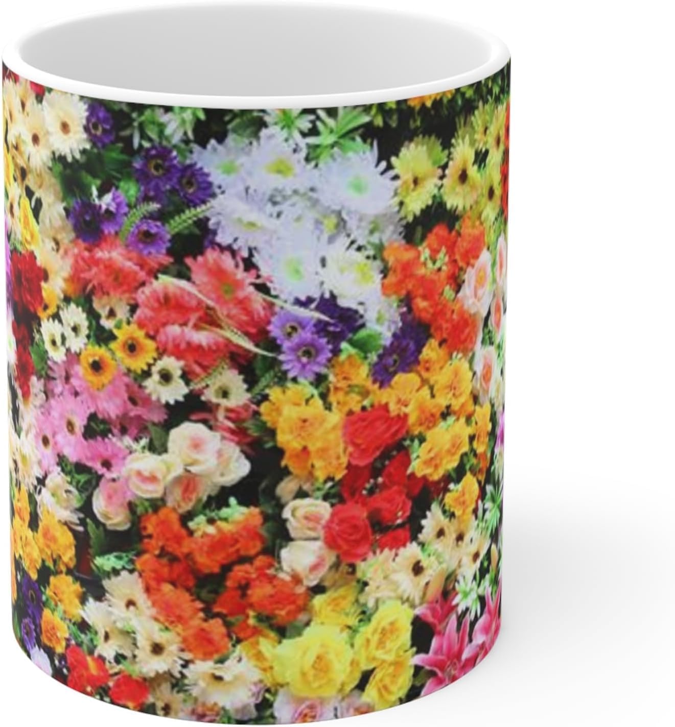11 OZ Novelty Coffee Mugs - Christmas Gift (Floral Design Mug)