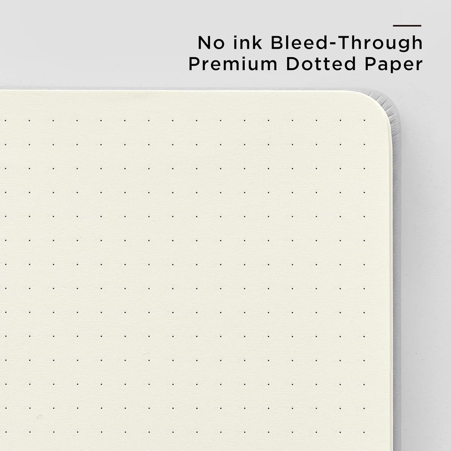&And Per Se Dotted Journal Notebook, A5 Hardcover Leather Bullet Dotted Journal, 160 Pages 100 gsm Thick Dotted Paper,3 Sheets of Stickers Included - 5.7'' x 8''(Grey)
