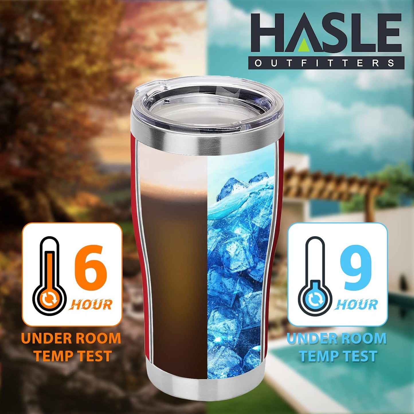 HASLE OUTFITTERS 20 oz Tumbler Bulk, Stainless Steel Tumblers with Lid, Vacuum Insulated Tumbler, Double Wall Powder Coated Cup, coffee mugs, Wine Red, 1 Pack