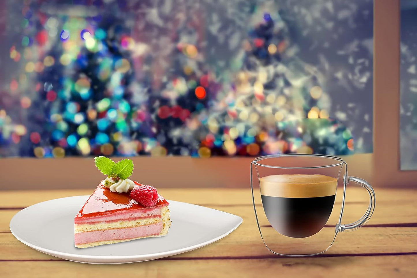 Red Rocks Double Wall Insulated Espresso Cups – Set of 2 4 Oz Double Walled Glass Coffee Mugs with Handles – Lead-Free Borosilicate Glass Espresso Cups – Thermal Clear Glass Cups for Home, Bar