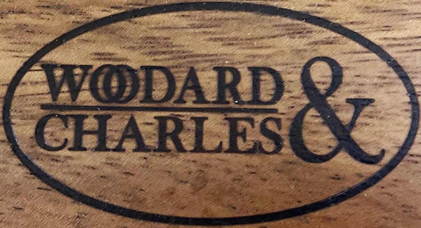 Woodard & Charles 6 Piece Wood Boards with Stand, Perfect for Serving, Sushi, Cheese, Hors D'Oeuvre, Charcuterie, Sandwiches, 7 Piece Set, 9 1/2" x 6 1/2" (Walnut)