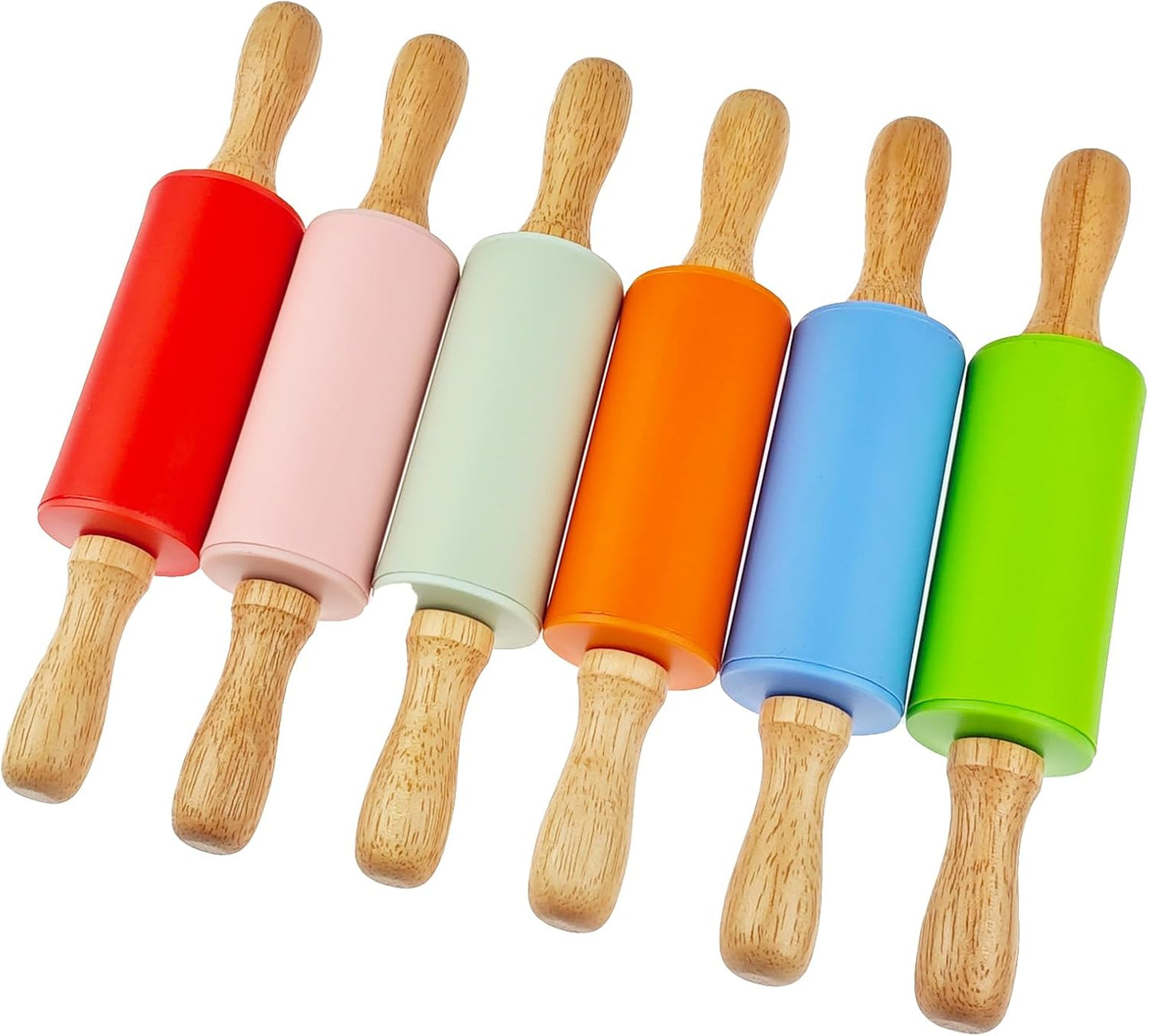12 Pack Small Rolling Pin for Kids, 9 Inch Kids Rolling Pin for Home Kitchen (6 colors)
