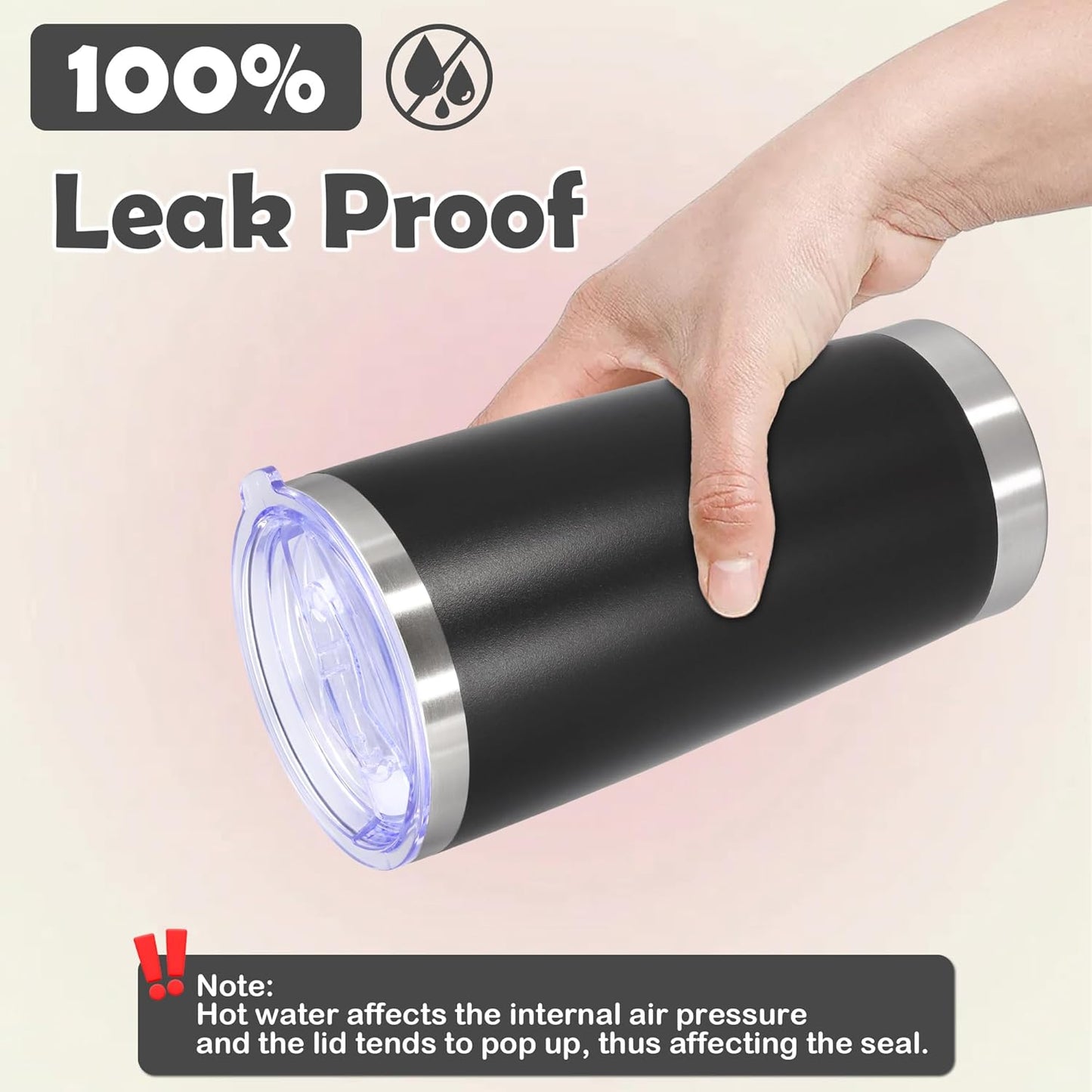 20oz Tumbler Bulk Stainless Steel Tumbler Cup with Lid Vacuum Insulated Double Wall Travel Mug, Durable Powder Coated Travel Coffee Tumbler Mug for Hot & Cold Drinks, Black,8 Pack