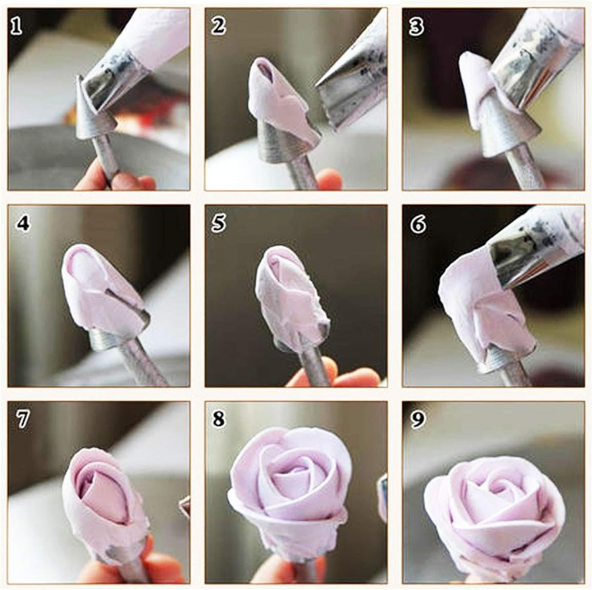 12 PCS Cake Decorating Supplies, Woohome 8 PCS 2 Style Cake Flower Nail, 2 PCS Flower Lifters and 1 PCS Wood Flower Nails Holder, 1 PCS Cake Icing Dispensers for Icing Flowers Decoration