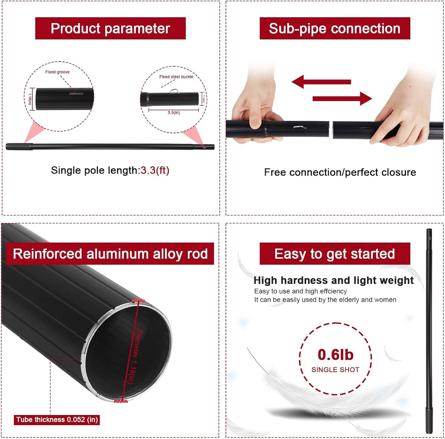 26ft Long Reach Solar Panel Cleaning Kit - Aluminum Extendable Water Fed Pole, 22in Wide Brush & Squeegee, Bendable Dusting Brush - Outdoor Window Washing Equipment Tool