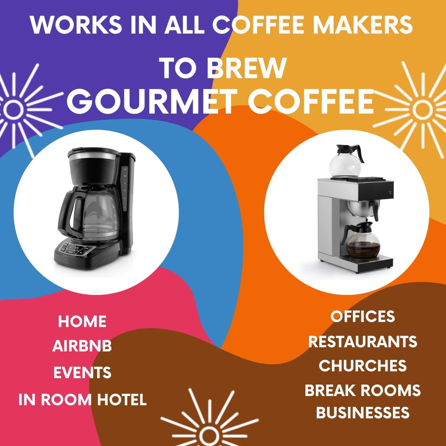 Ground Coffee | Gift Set Sampler Pack Variety Medium, Dark, & Flavored Roast Low Acid Mold Free Pouches | Gourmet Bulk Packets | Highest Rated Individual Premeasured Powder Bags for 12 Cup Drip Maker