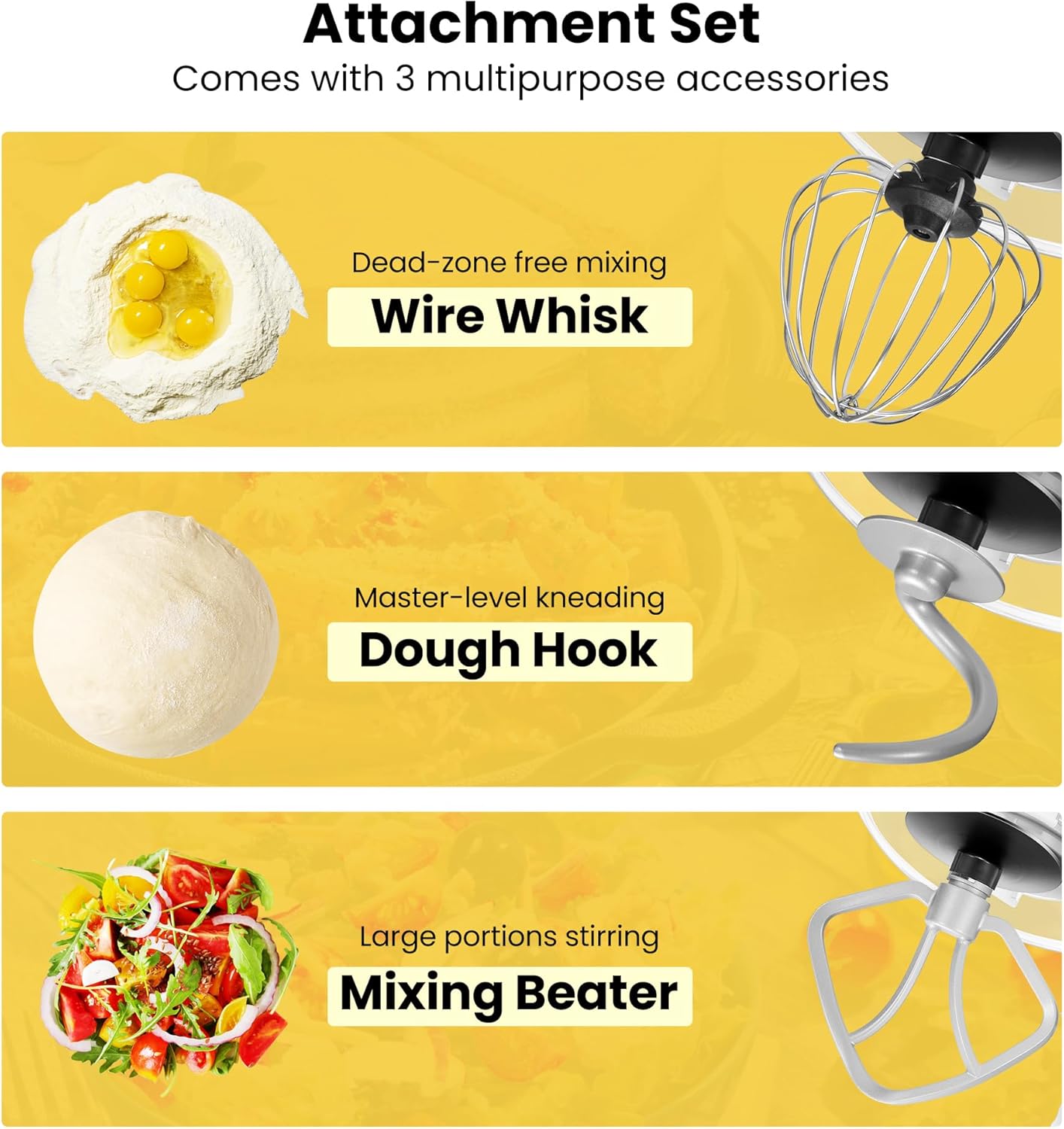 VIVOHOME Stand Mixer, 660W 10 Speed 6 Quart Tilt-Head Kitchen Electric Food Mixer with Beater, Dough Hook, Wire Whip and Egg Separator, Blue