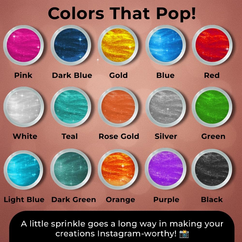 Bulk (20g) Rose Gold Luster Dust Edible Glitter for Cocktails | Premium Edible Rose Gold Luster Dust for Cake Decorations - Pink Edible Glitter for Drinks Cupcakes Cookies Cakes Food Paint