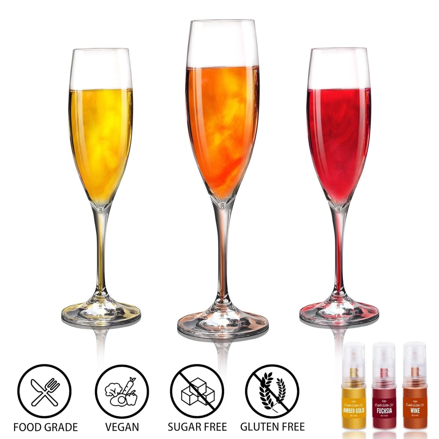 Iridescent Edible Glitter Spray - 22g Edible Luster Dust Metallic Food Grade Glitter for Drinks, Cake Decorating, Baking - Food Coloring Powder Shimmer for Cocktail, Icing, Candy