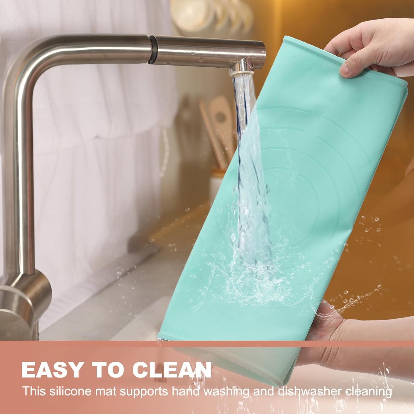 uxcell Silicone Pastry Mat, 19.7" x 15.8" Silicone Baking Mat with Measurements, Non-Stick Dough Rolling Mat for Making Pastry Cookies Bread Pizza White