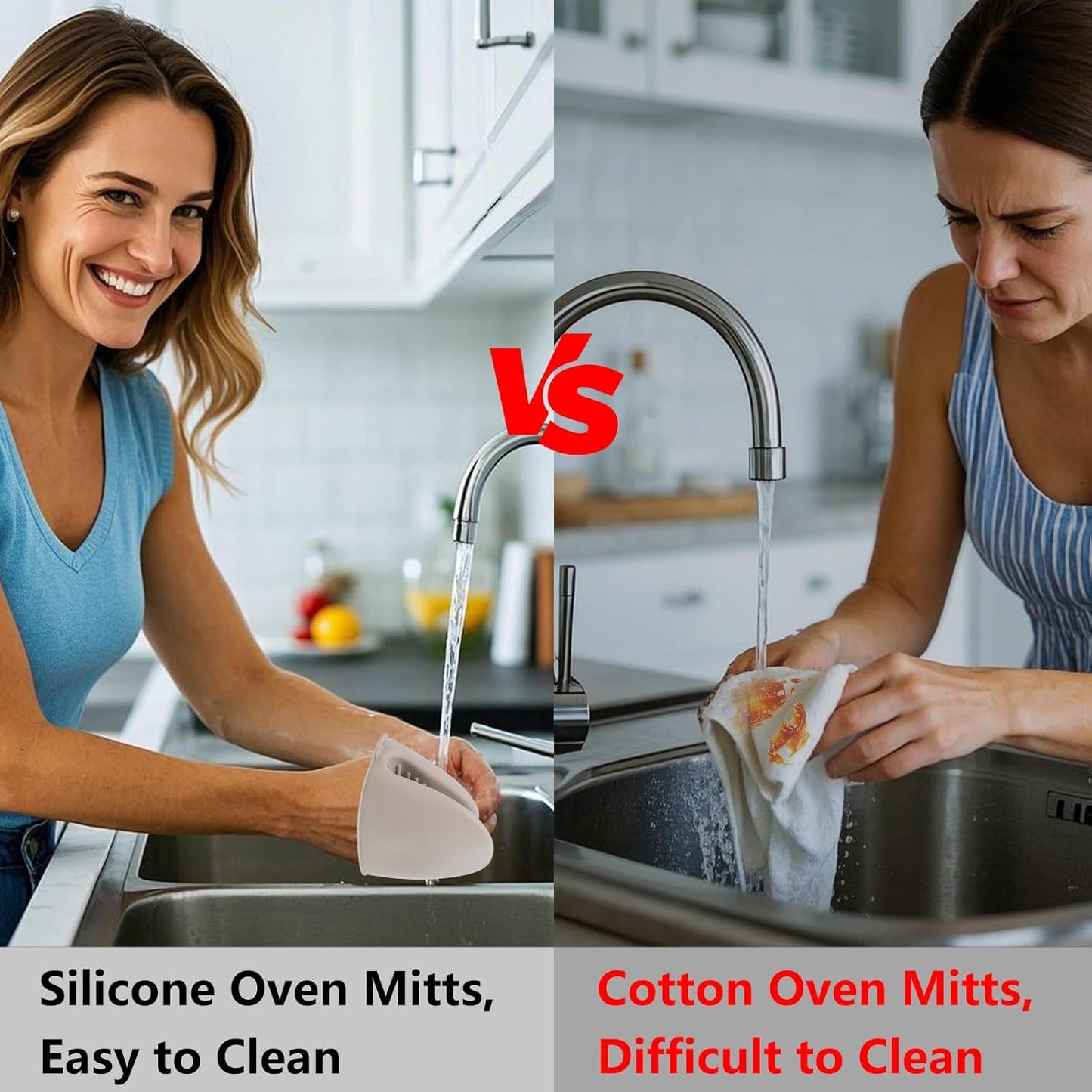 Silicone Oven Mitts Heat Resistant 3 Pair Mini Pot Pinch Grip- ChufanMomsil Short Cute Pot Holders Sets for Kitchen, Air Fryer, Baking, Small Silicone Rubber Oven Gloves Mittens, Khaki