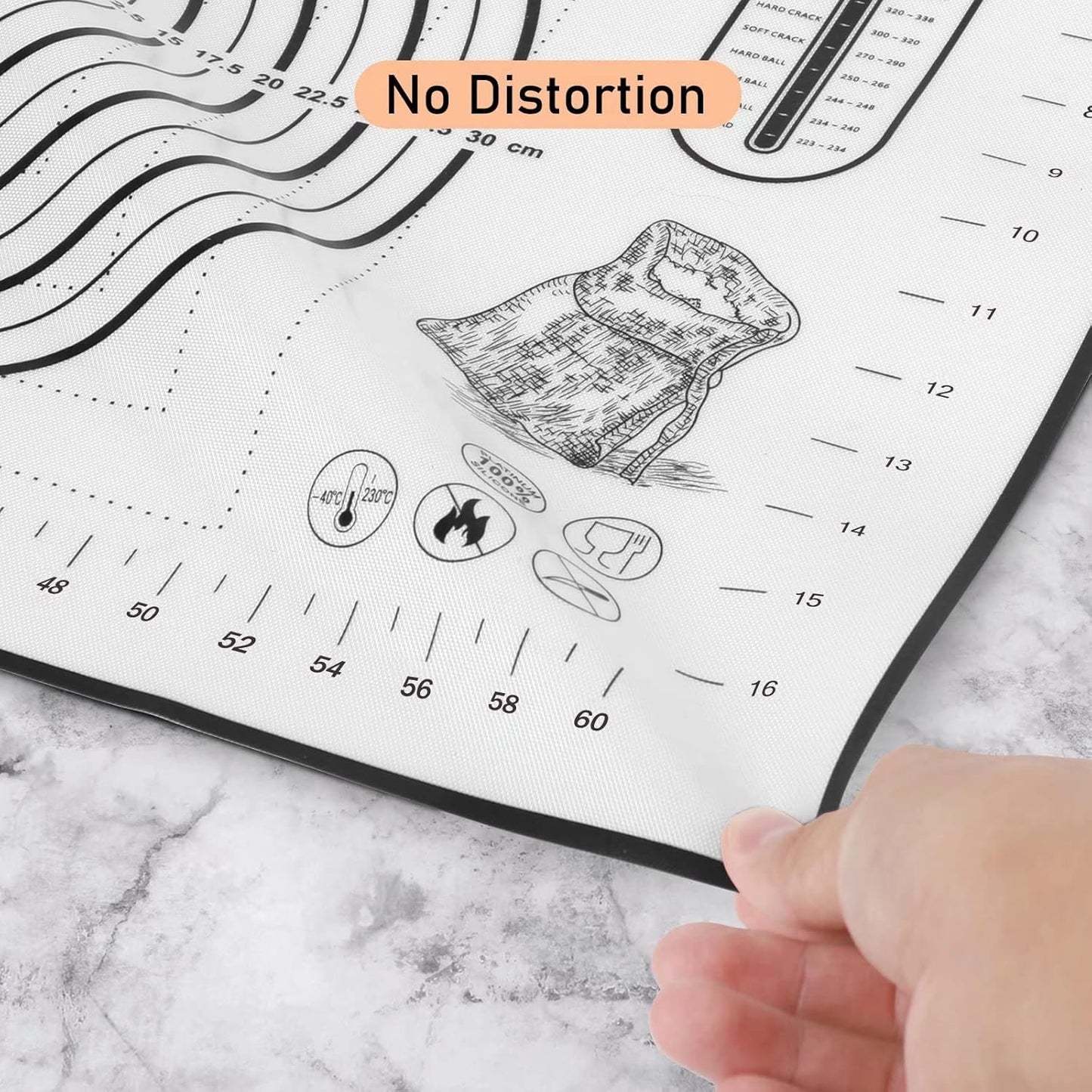 Silicone Pastry Mat, Baking Mat for Rolling Out Dough, 20''(W)28''(L), Dough Mat for Rolling, Black Fondant Mat