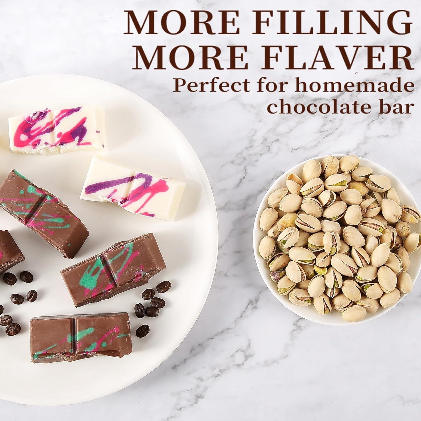 1 Inch Deep Chocolate Bar Mold, 3 Cavity Large Dubai Chocolate Molds, Thick Candy Bar Mould for Filling(3 Packs)