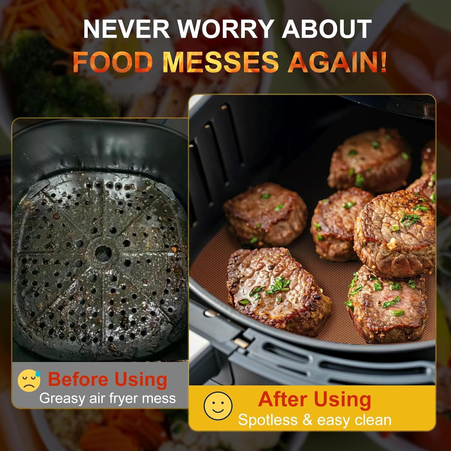 2 Pack Oven Liners for Bottom of Oven, 17"x25" Heavy Duty Non-Stick Oven Liner Mat, Reusable Heat Resistant Grill & Baking Mat, BPA/PFOA Free Roaster Liners, Fits Electric, Gas, Toaster Ovens (Copper)