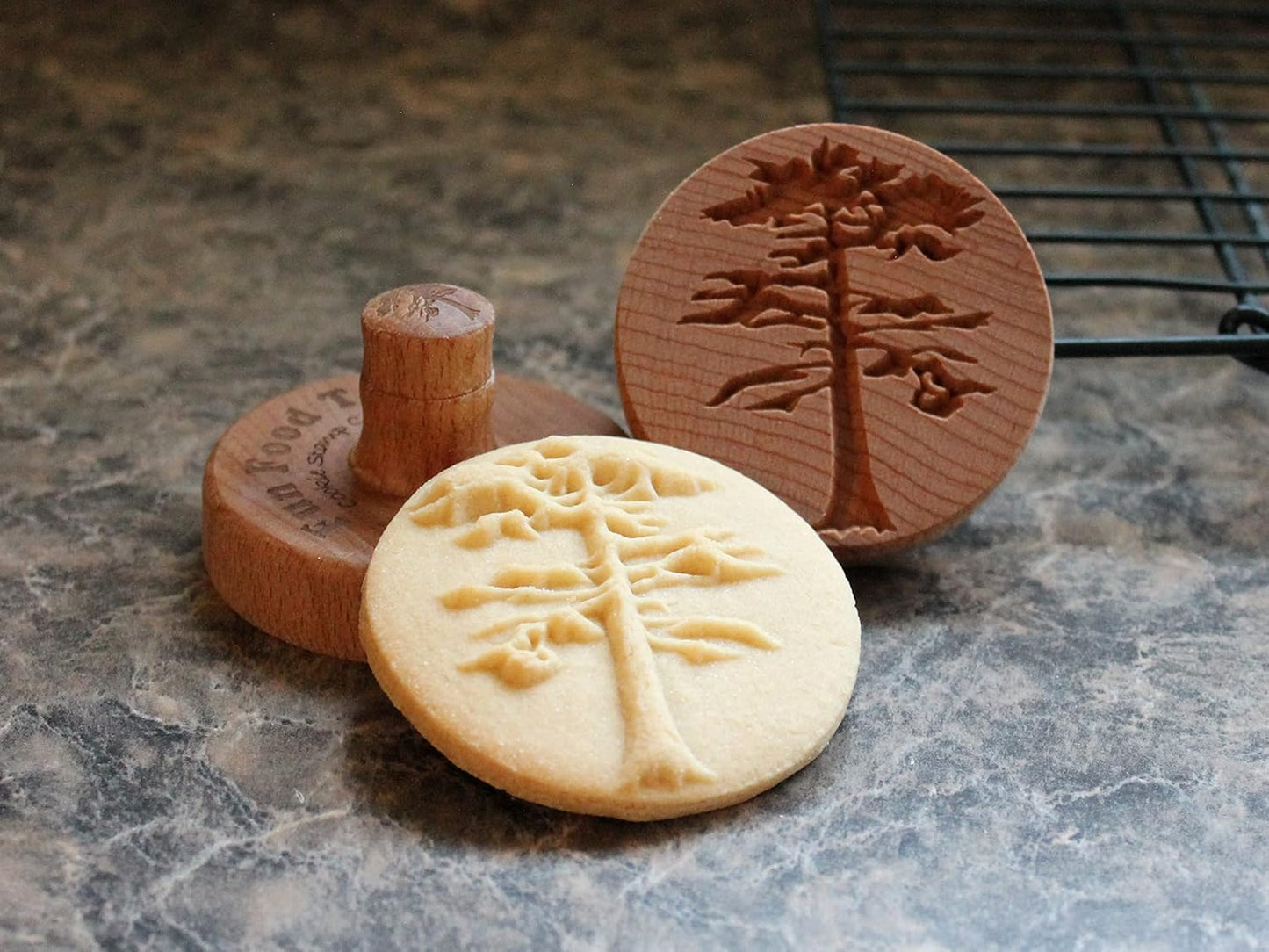 Wood Cookie Stamp, 2.5 Inch (Sequoia Tree CS-065)