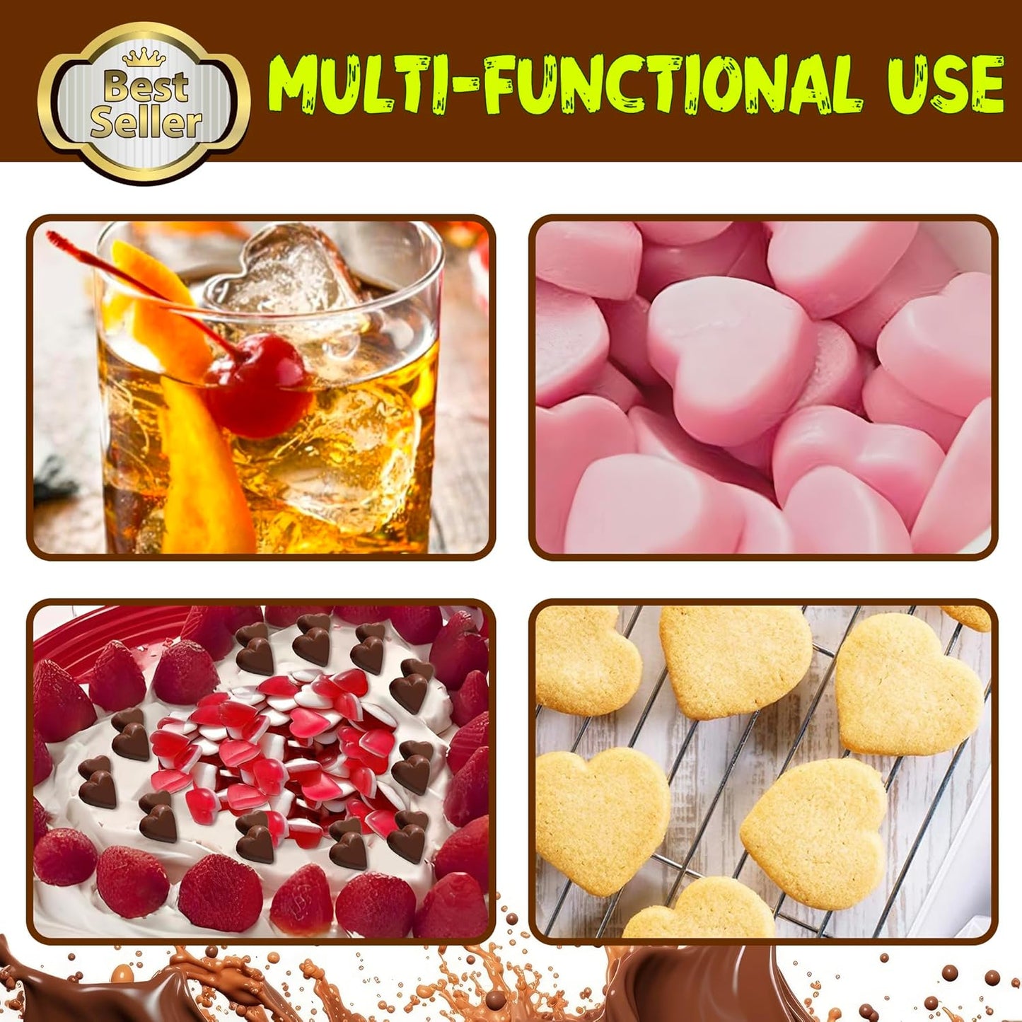 Silicone Mini Heart Molds,Ice Cube Heart Molds Gummy Heart Molds Mini Heart Shape Mold for Baking Silicone Molds for Candy Chocolate Soap Jelly Cake Heart Ice Tray - 4 Pack - Pink