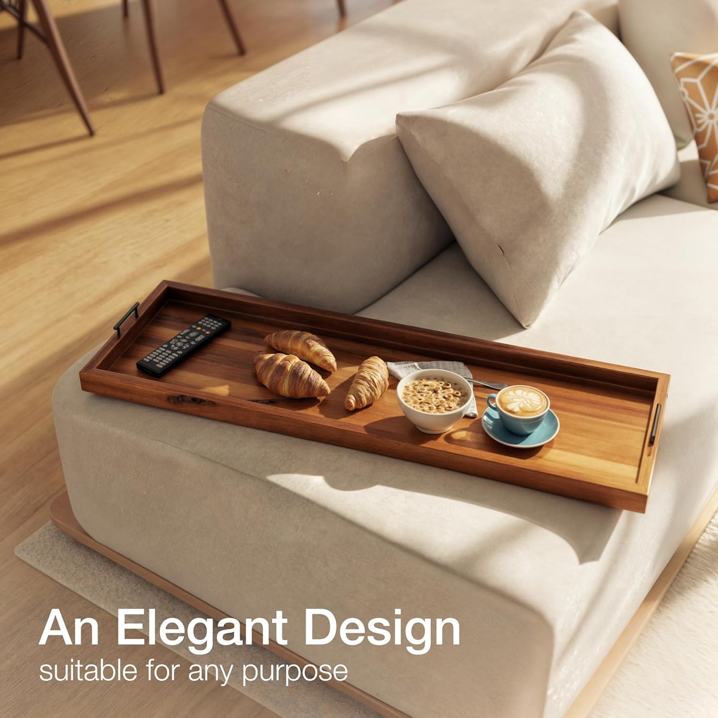 Acacia 36 Inch Large Charcuterie Boards for Party with Cheese Knife Set of 4 – Acacia Wood Serving Tray with Handles, Long Charcuterie Board, Wooden Cheese Board