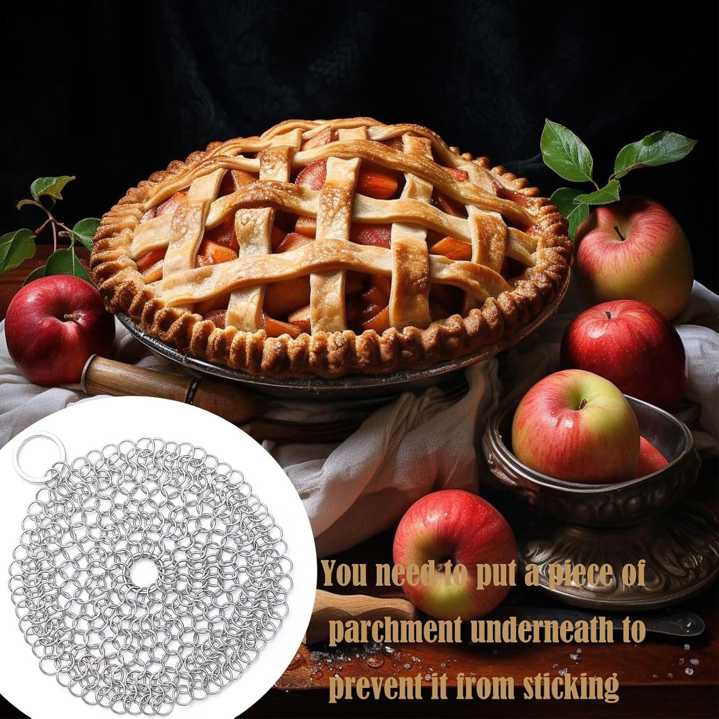 1 Pcs Stainless Steel Pie Weights, Universal Weights Suitable for 7-10 Inch Pies, Replacement for Traditional Ceramic Baking Weights, Suitable for Home Bakers and Professional Chefs