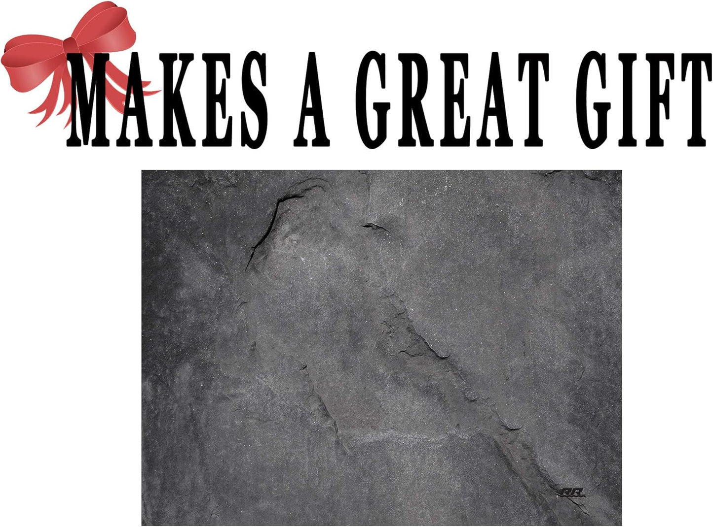 Rogue River Tactical Dark Gray Stone Textured Marble Art Kitchen Glass Cutting Board Modern Decorative Gift Abstract Wavy Contrast Design