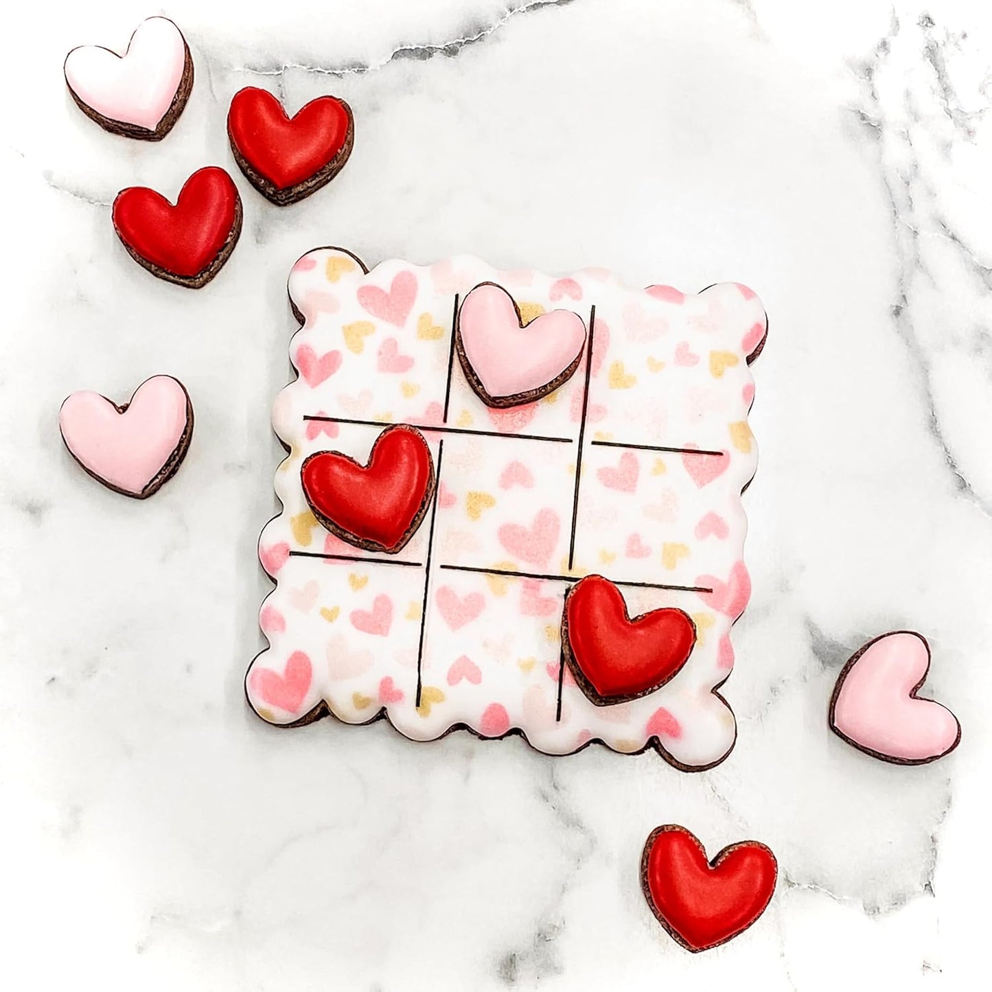 Cookie cutter and stencil set Baking stencils and cutters bundle DIY bakery decorating kit Cookie cutter with stencils Icing stencil and cookie cutter combo (Tic-tac-toe)