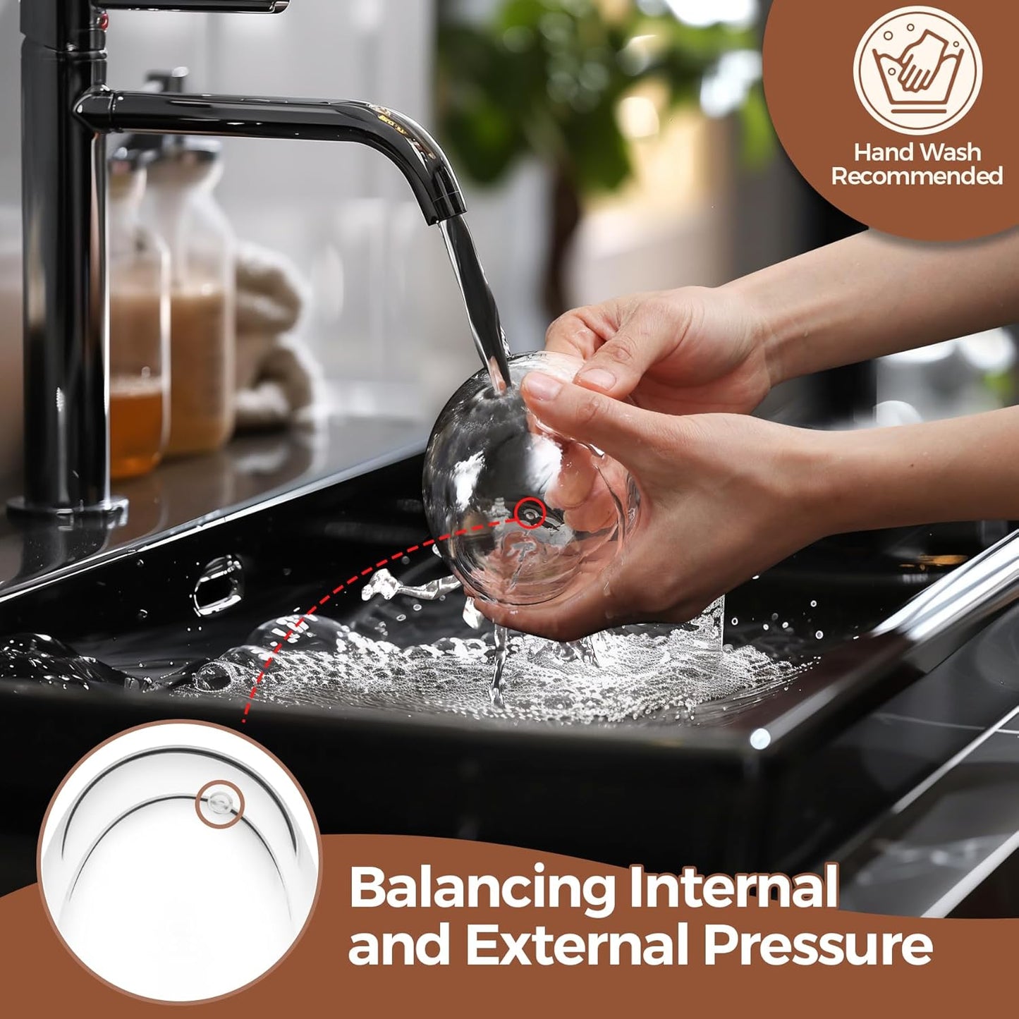 ComSaf 8oz Glass Coffee Mugs Set of 6, Double Walled Insulated Thermal Mugs for Latte Cappuccino Cocoa Milk Cafe Juice Tea, Clear Espresso Cups Set Glassware Gift for Christmas Birthday