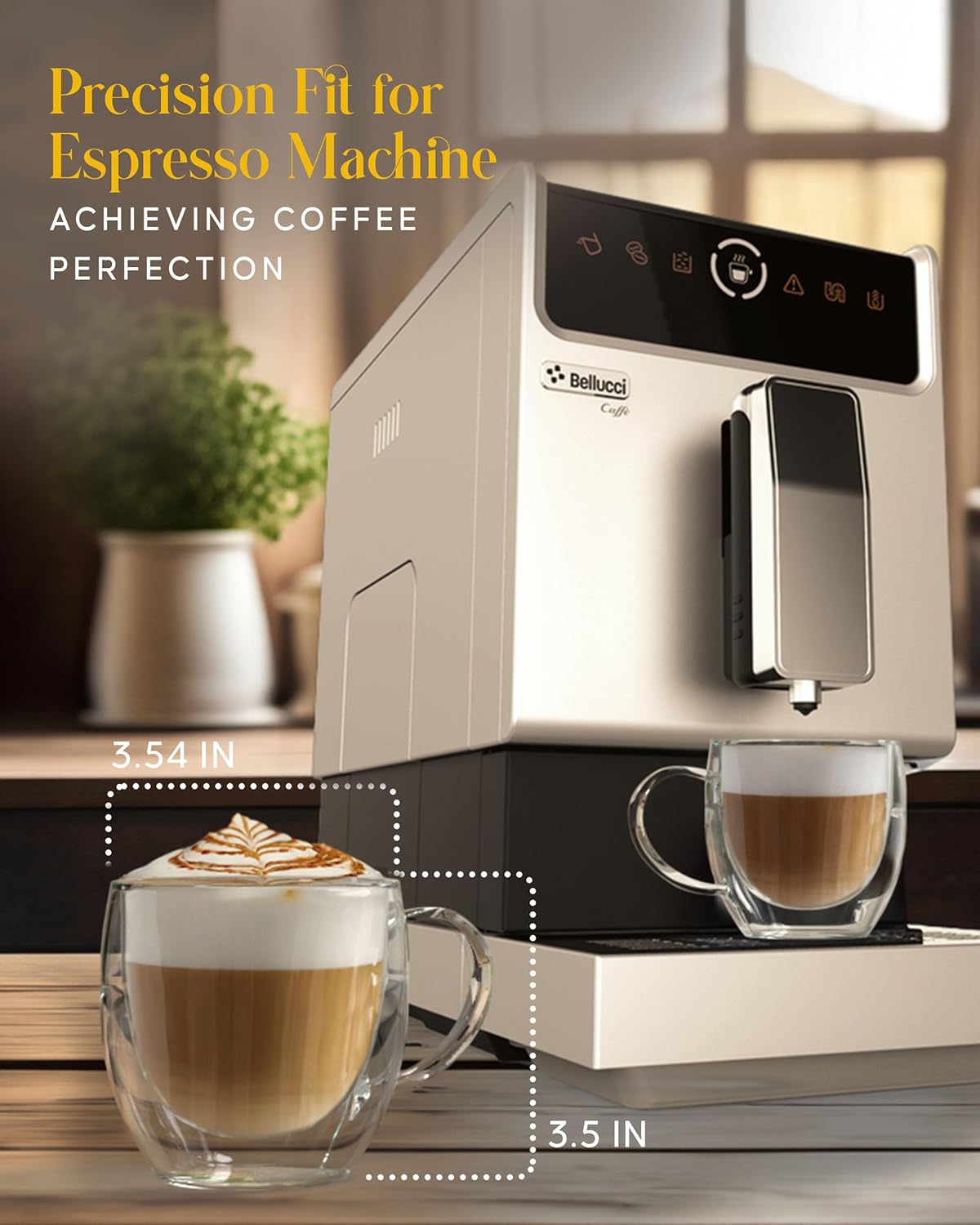 Kitchables Double Walled Glass Coffee Mugs Set of 4, 8oz - Insulated Glass Coffee Mugs for Cappuccino, Latte, Tea, Espresso - Latte Cup - Tazas Para Cafe