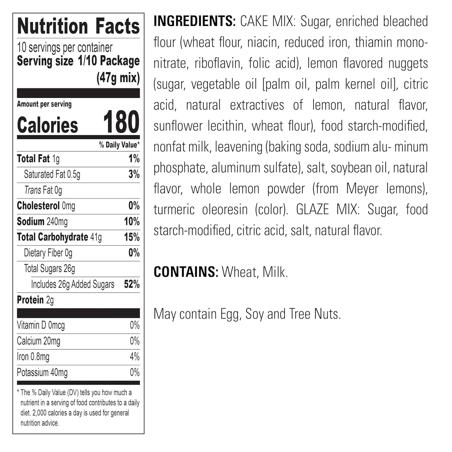 Krusteaz Meyer Lemon Pound Cake Mix with Lemon Glaze Mix, 16.5-Ounce Box (Pack of 12)