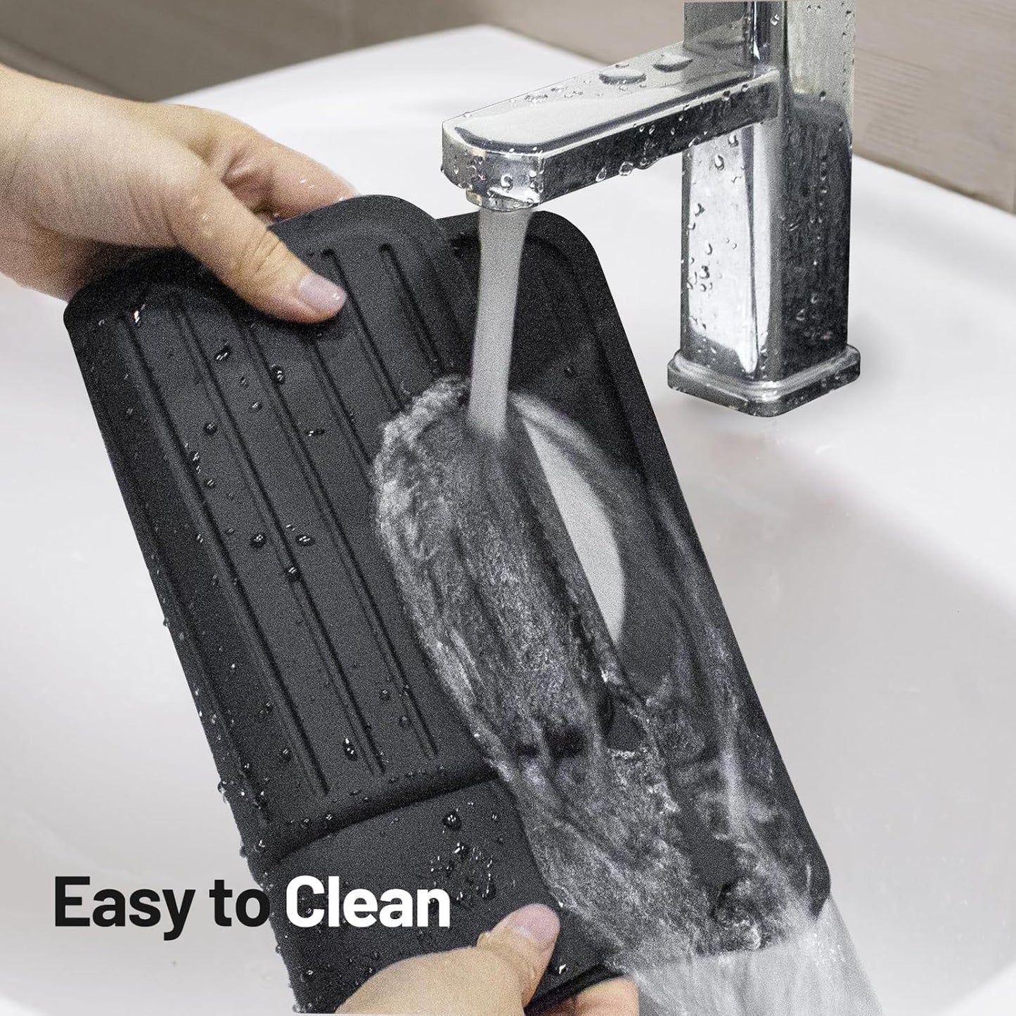 Coffee Mat for Breville 878/881, Espresso Tamper Mat, Food Grade Silicone Non-Slip, 11.42in x 9.53in, Waterproof Heat Resistant, Espresso Tamping Station for Espresso Machine Accessories (Black)