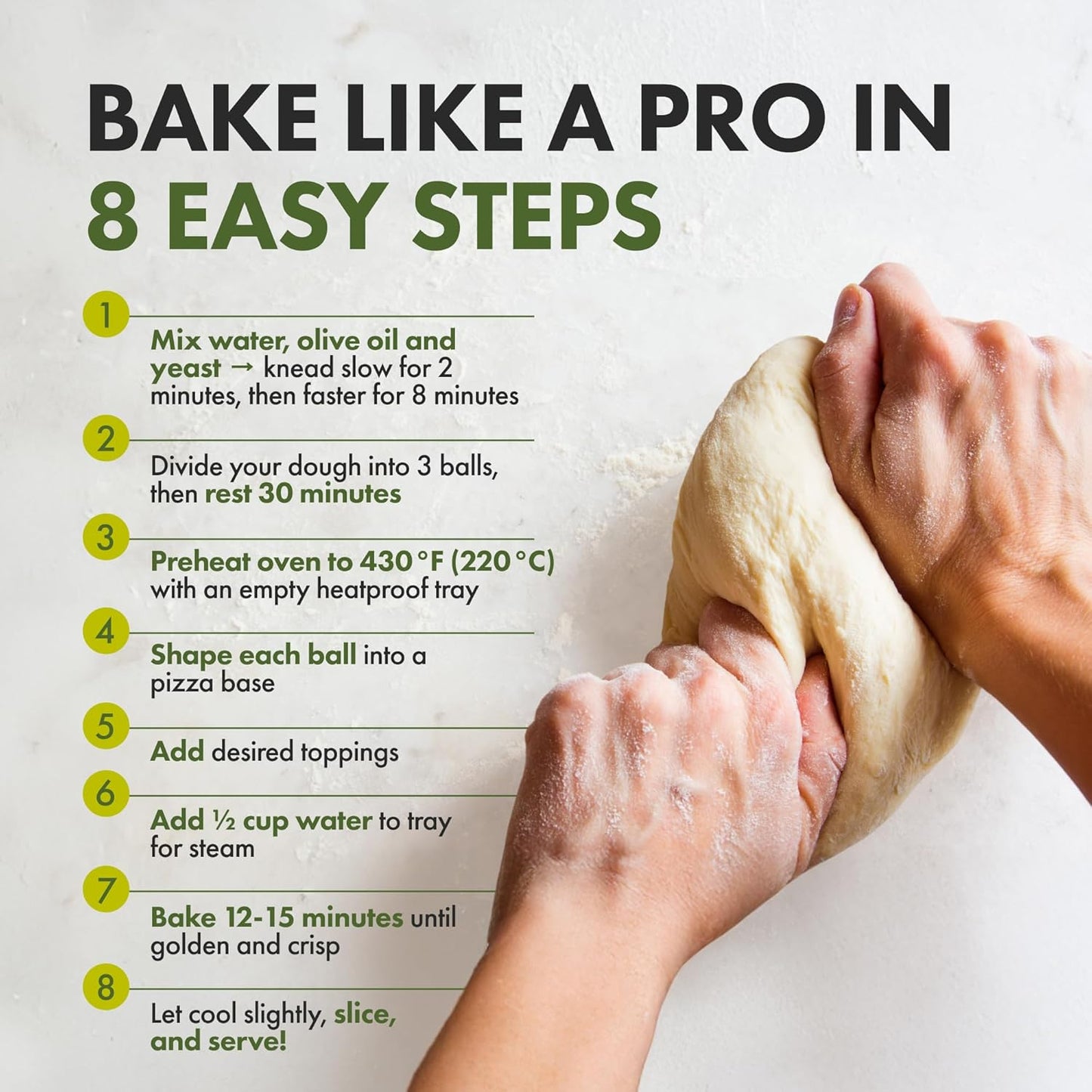 Let’s Bake Bread Organic Pizza Crust Baking Mix - Crispy & Chewy Artisan Crust - USDA Organic, Non-GMO, No Additives, Easy Home Baking, Pizzeria-Quality Dough at Home - 17.64 oz (1 Pack)