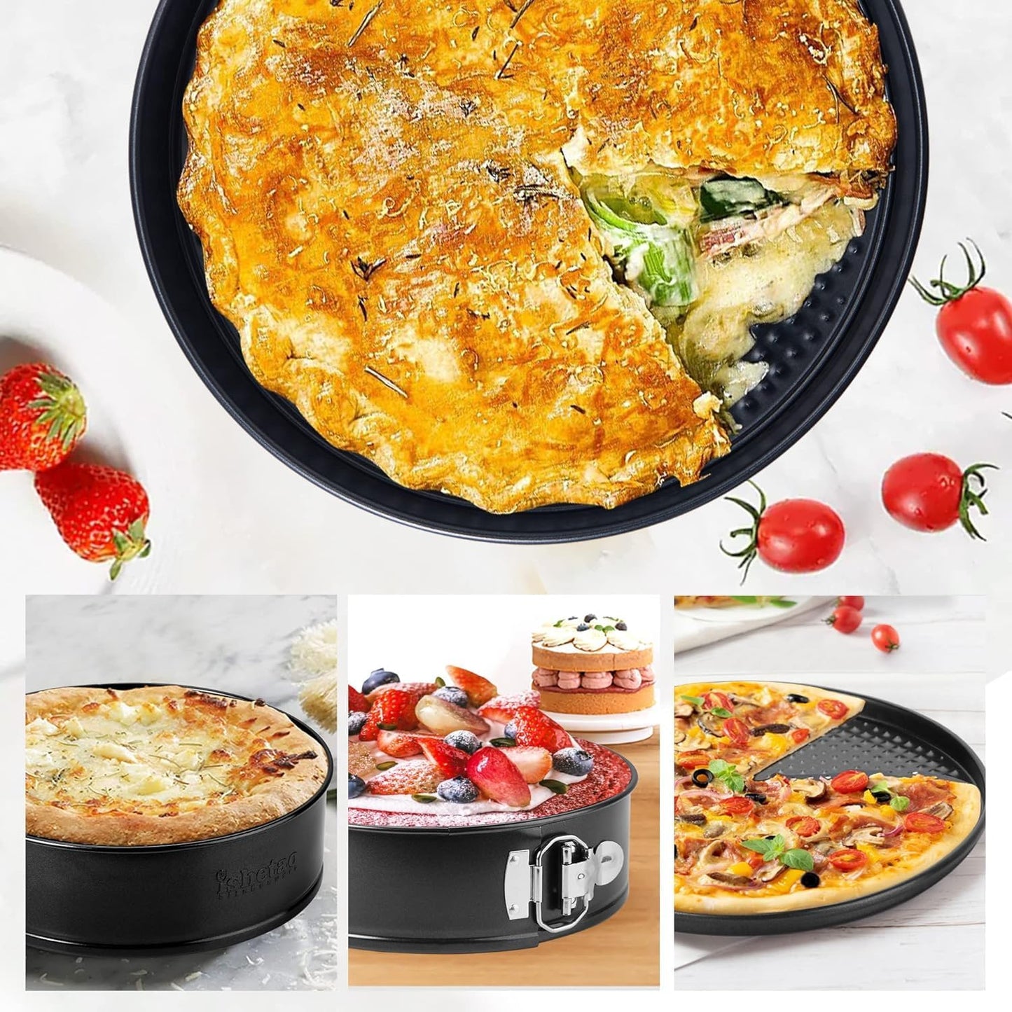 10 Inch Springform Pan Round Non Stick Cheesecake Pan Durable Baking Cake Pans with Removable Bottom Cake Molds for Baking