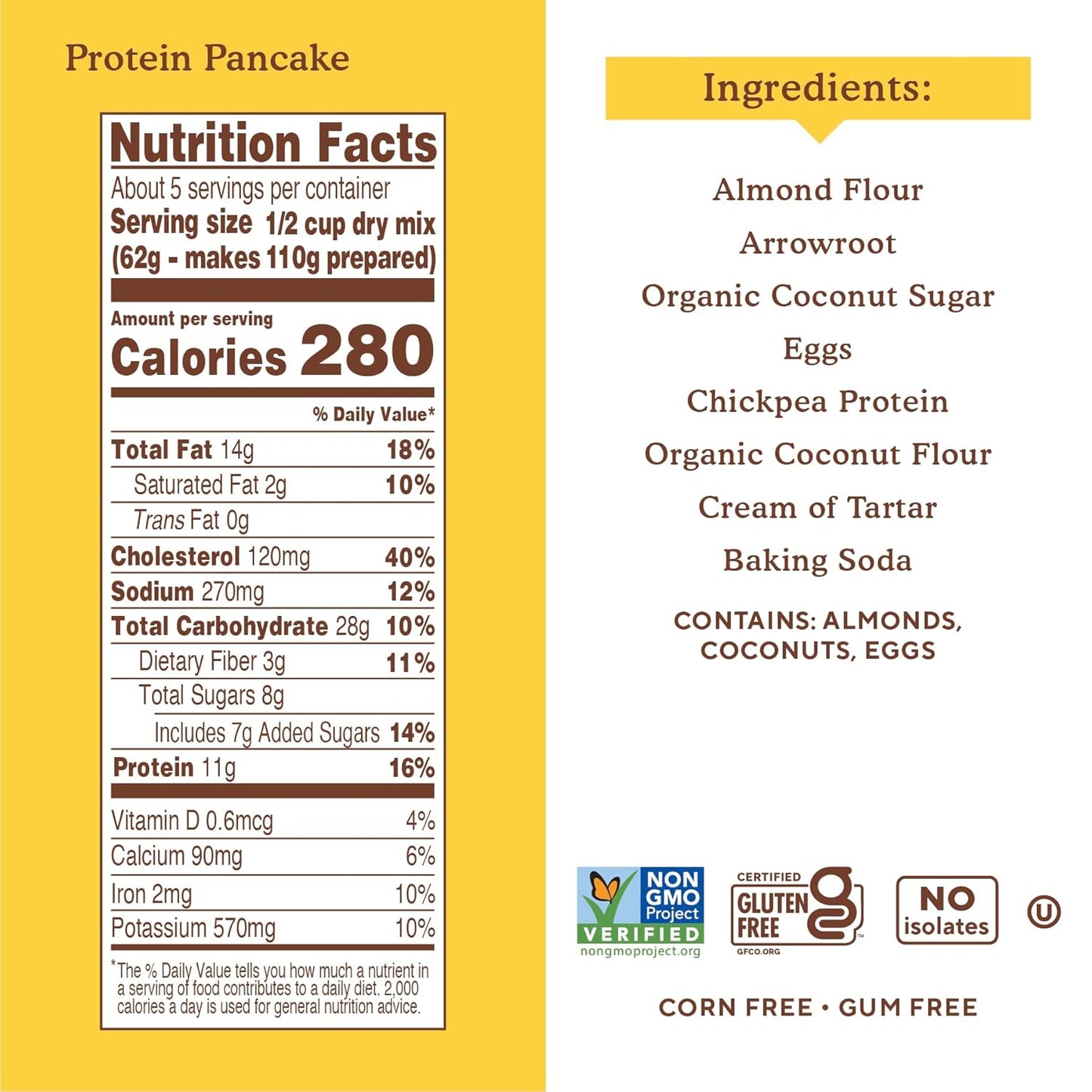 Simple Mills Just Add Water Almond Flour Pancake Mix, Original Protein - Gluten Free, Plant Based, Paleo Friendly, Breakfast, 10.4 Ounce (Pack of 3)