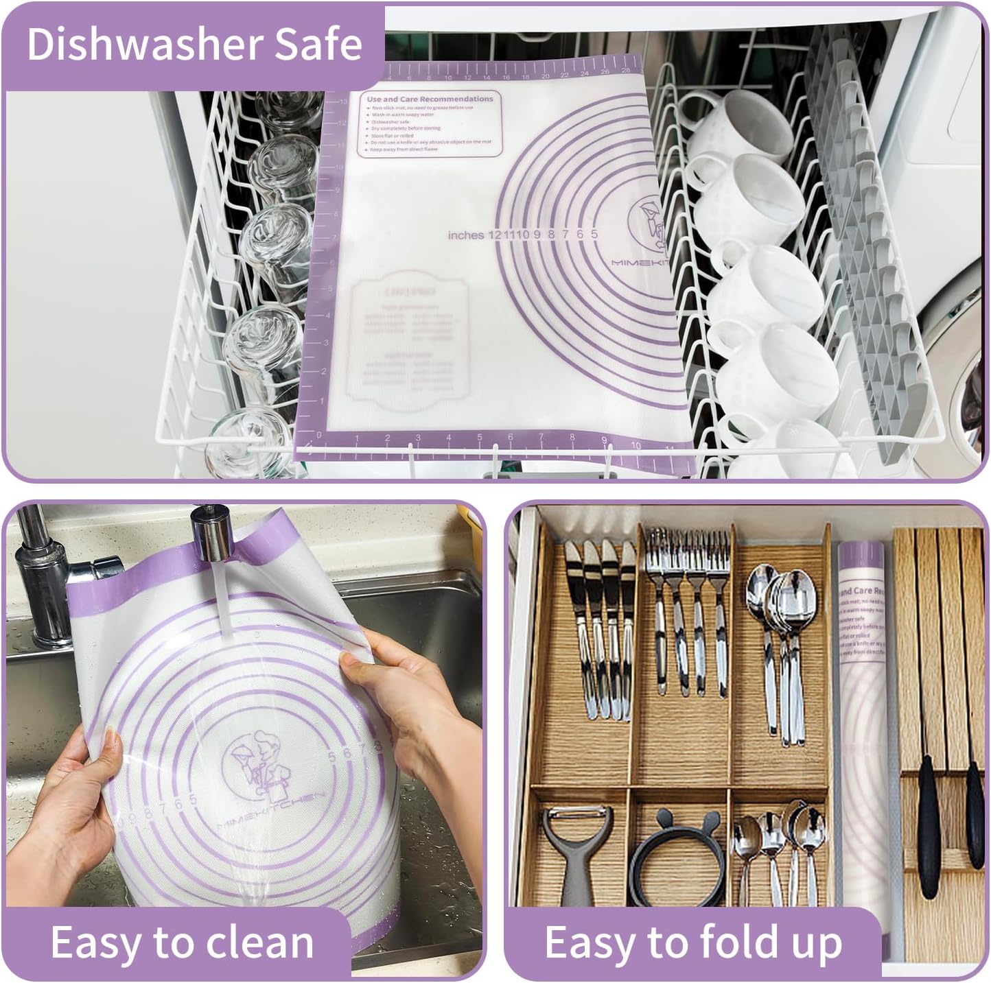 Non Stick Pastry Mat,Extra Large Silicone Baking Mat with Measurement, Food Grade Dough Rolling Mat for Making Cookies Macarons Bread Pie Crust, Easy to Clean& Multi-Purpose