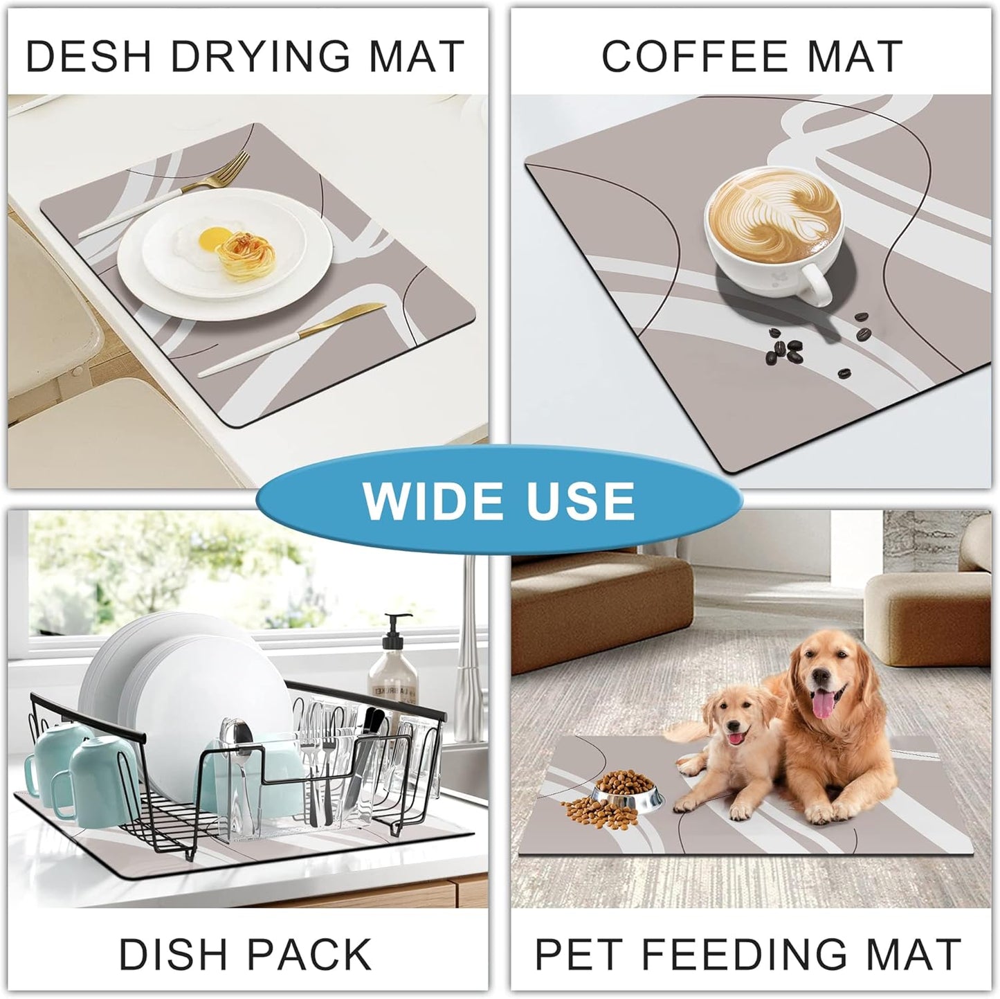 Golener Thick Mat for Coffee Maker,Water Collection Coffee Mat,No-Slip Mats for Small Appliances - Coffee Makers, Blenders, Stand Mixers,Juice Machine,etc, 23"x15"