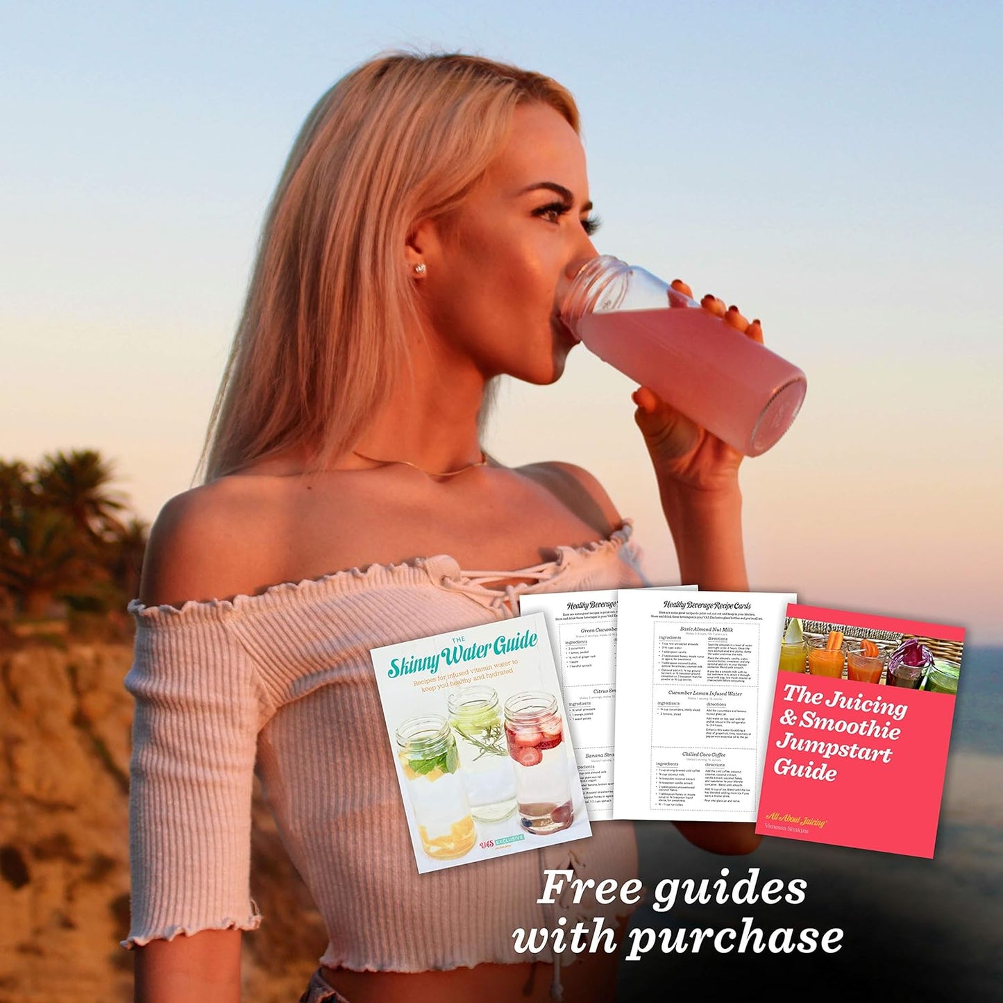 All About Juicing Clear Glass Water Bottles Set - 6 Pack Wide Mouth with Lids for Juice, Smoothies, Beverage Storage - 16 oz, Durable, Reusable, Dishwasher Safe, Leak Proof (Grey Caps)