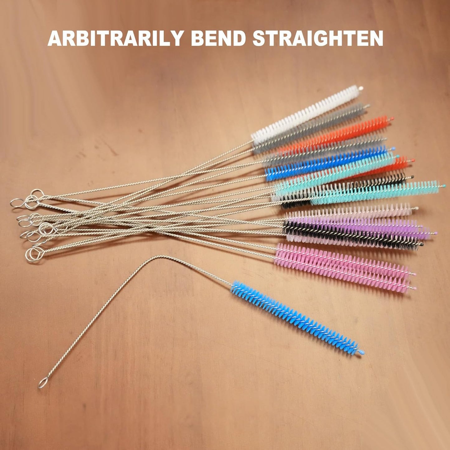 Milk Foamer Hose Brush, Long Thin Nylon Tube Cleaning Brushes Ideal for Espresso & Coffee Machine Attachments,Stainless Steel Straw Cleaning Brushes Test Tube 11.8 Inch Long and Flexible Handle