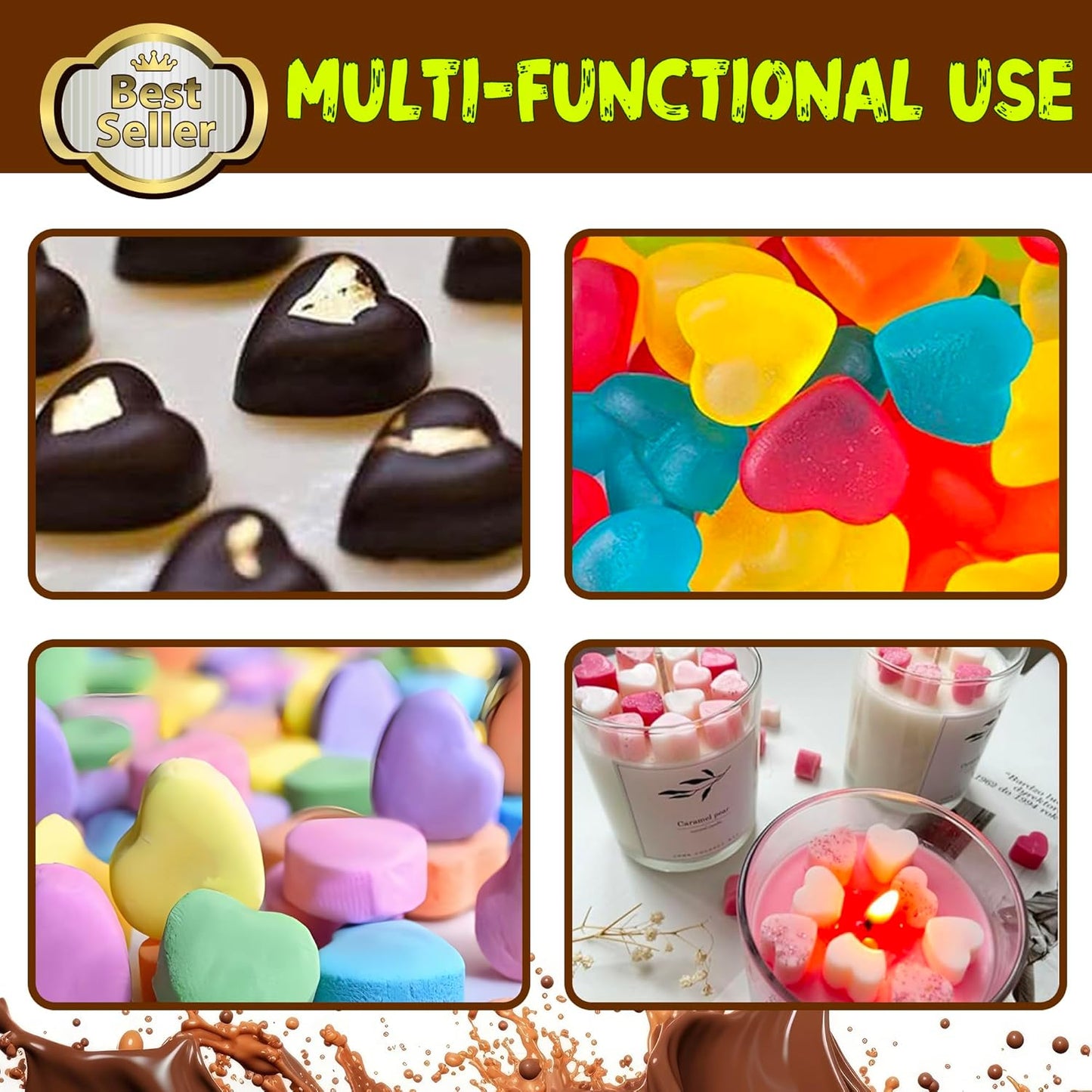 Silicone Mini Heart Molds,Ice Cube Heart Molds Gummy Heart Molds Mini Heart Shape Mold for Baking Silicone Molds for Candy Chocolate Soap Jelly Cake Heart Ice Tray - 4 Pack - Pink