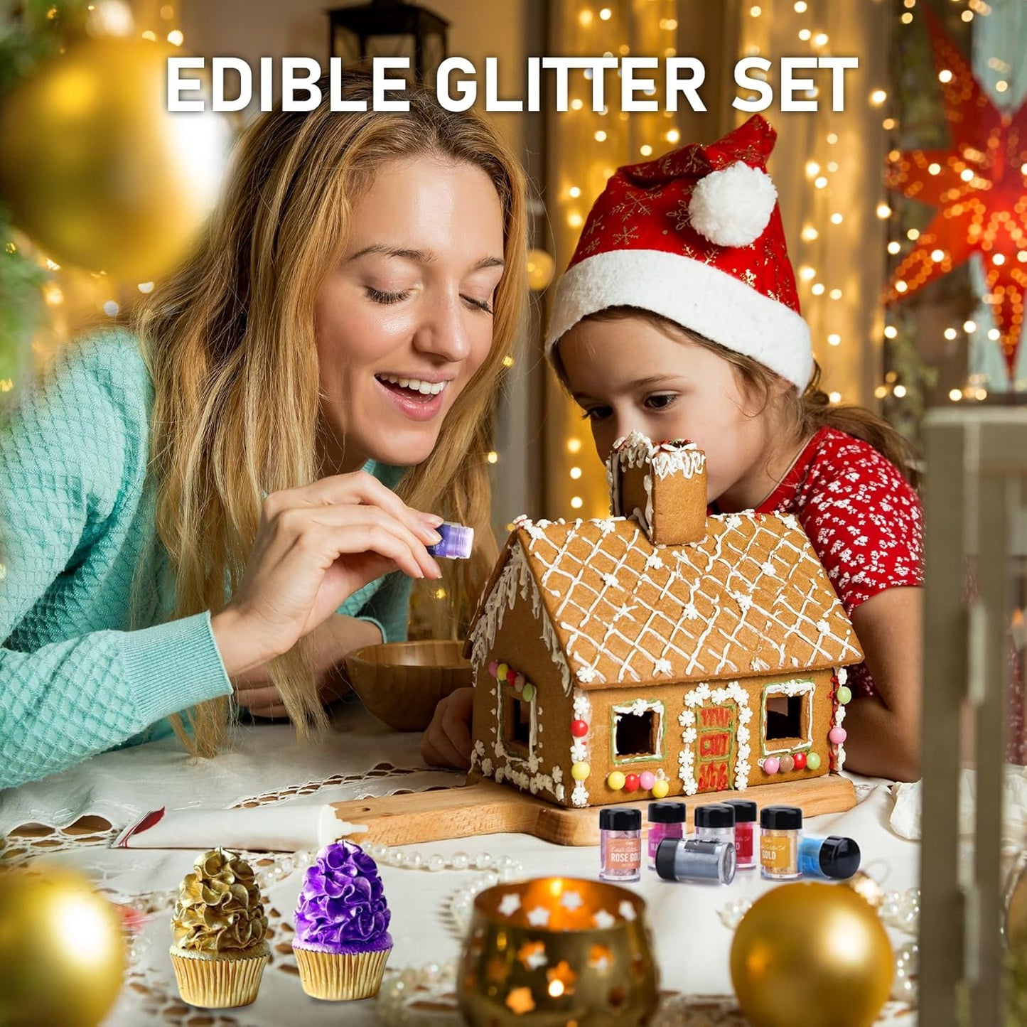 Edible Glitter - 30g Edible Luster Dust Metallic Food Grade Coloring Glitter for Drinks, Cake Decorating, Baking - Edible Dust Powder Shimmer Sprinkle Powder for Icing, Cocktail, Wine, Candy (Violet)