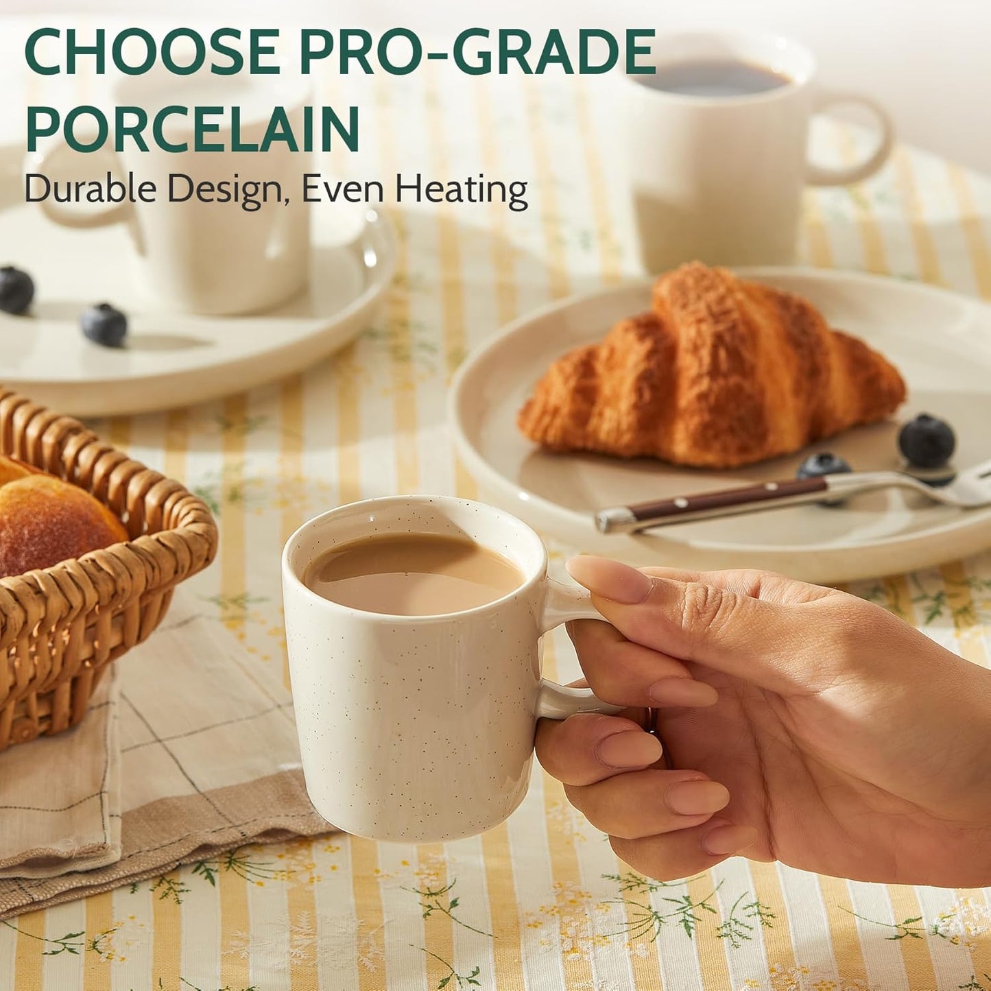 Sweese 4-Pack Porcelain Espresso Cups, Dove Grey Superior Durable Professional, 3.5 Fluid Ounces nan nan