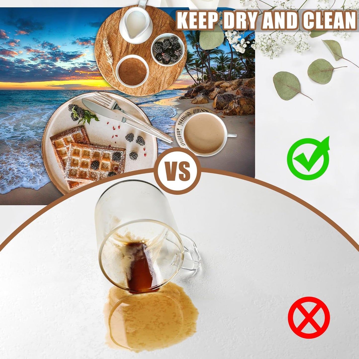 Sunrise over the Beach Coffee Mat Absorbent Dish Drying Mat for Kitchen Counter Hide Stain Rubber Backed Coffee Bar Accessories Fit Under Espresso Machine Cafe Table, 11.8 x 19.7 Inch