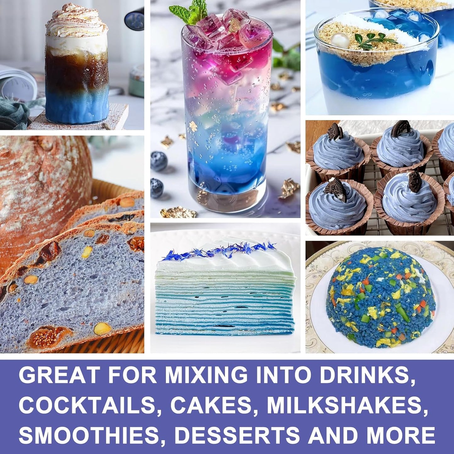 JTEDZI Butterfly Pea Flower Tea - 3.5 Oz/100g - Dried Butterfly Pea Flowers with 1 Ingredients - Pure Natural & No Additives Blue Tea