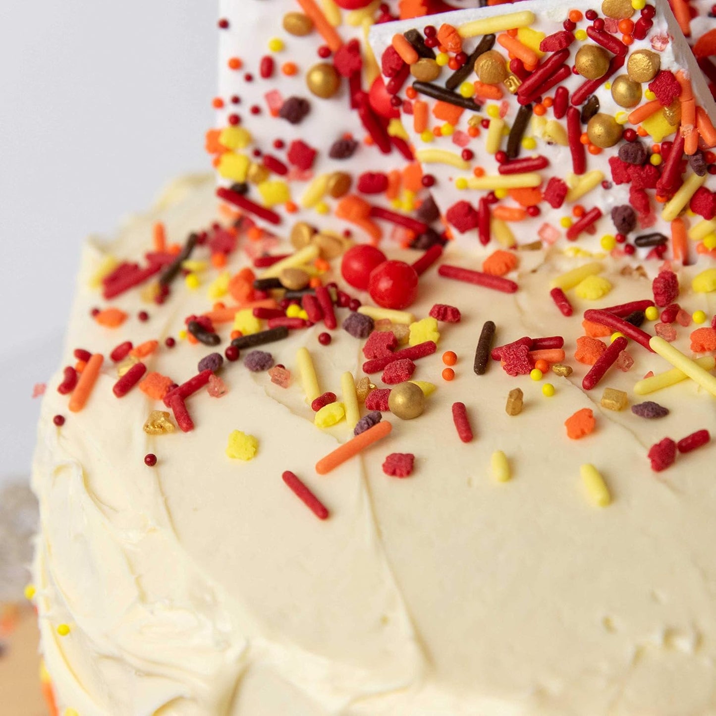 Sweets Indeed Thankful Fall Sprinklefetti Mix – 4 oz Jar | Autumn Sprinkles with Jimmies, Nonpareils, Leaf Quins & Sugar Pearls | Thanksgiving Cupcake & Cookie Decorations