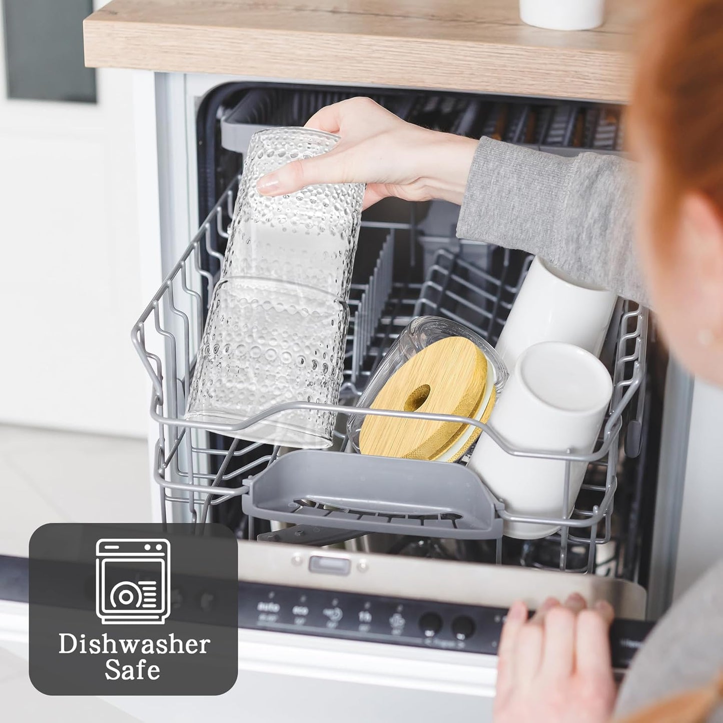 4 Pack 20oz Hobnail Drinking Glasses with Bamboo Lids and Glass Straw,High Borosilicate Glass Tumbler Cup Reusable Wide Mouth Smoothie Cups,Beer, Iced Coffee Glasses, Soda