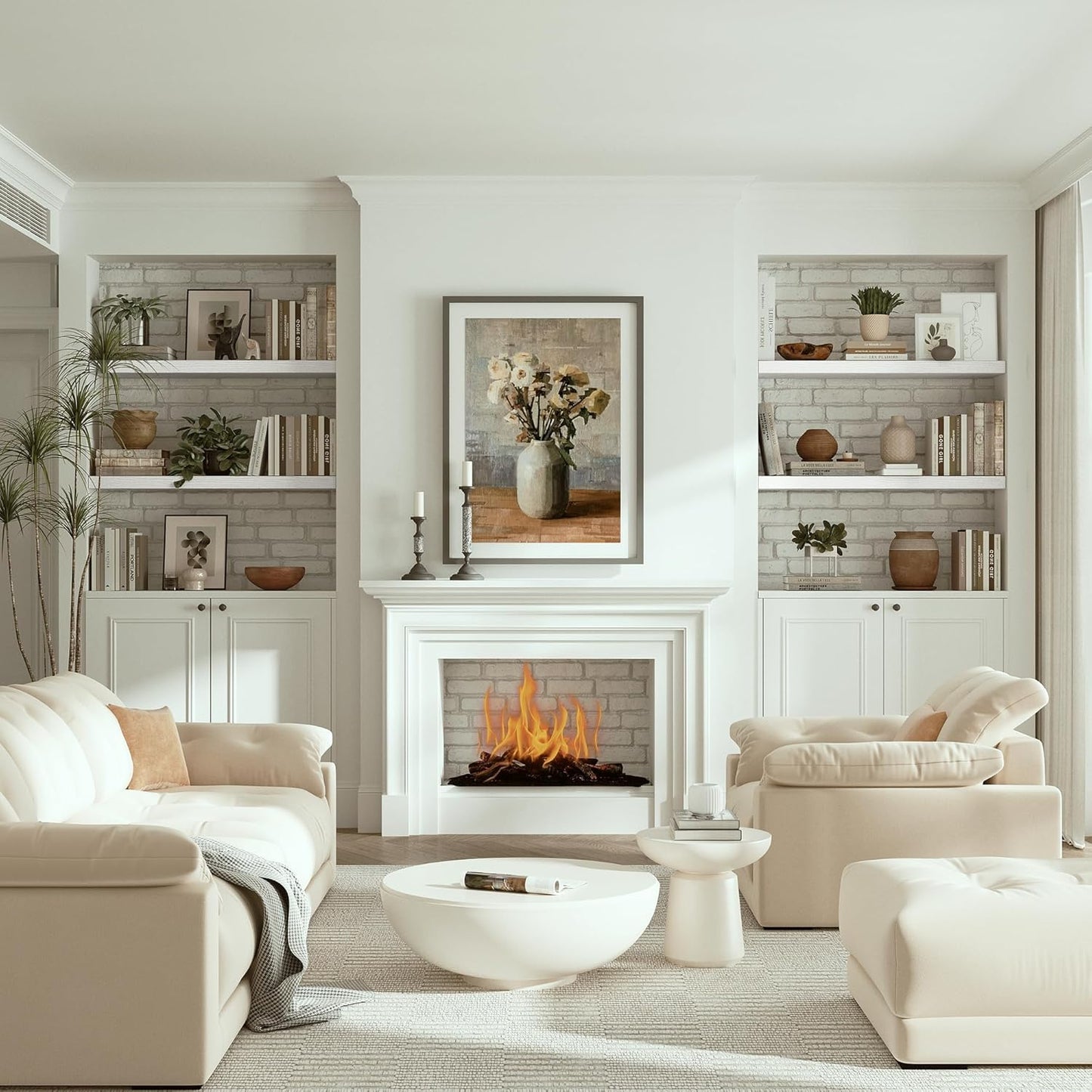 Vivelove 10 inches Deep Floating Shelves 36 inch Long, Wall Shelves Heavy Duty 70 lbs for Bedroom, Bathroom, Living Room, Kitchen, Office, Modern Shelf Home Decor with Invisible Bracket, White