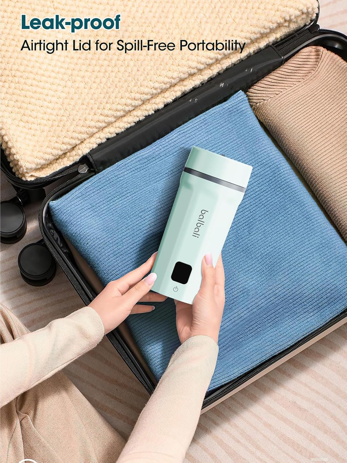 balbali 18.6oz Portable Kettle for Travel 100-250V Dual Voltage for International/Global/Europe - 6 Preset Travel Electric Kettle Hot Water Boiler/Heater/Warmer/Tea Maker - Green