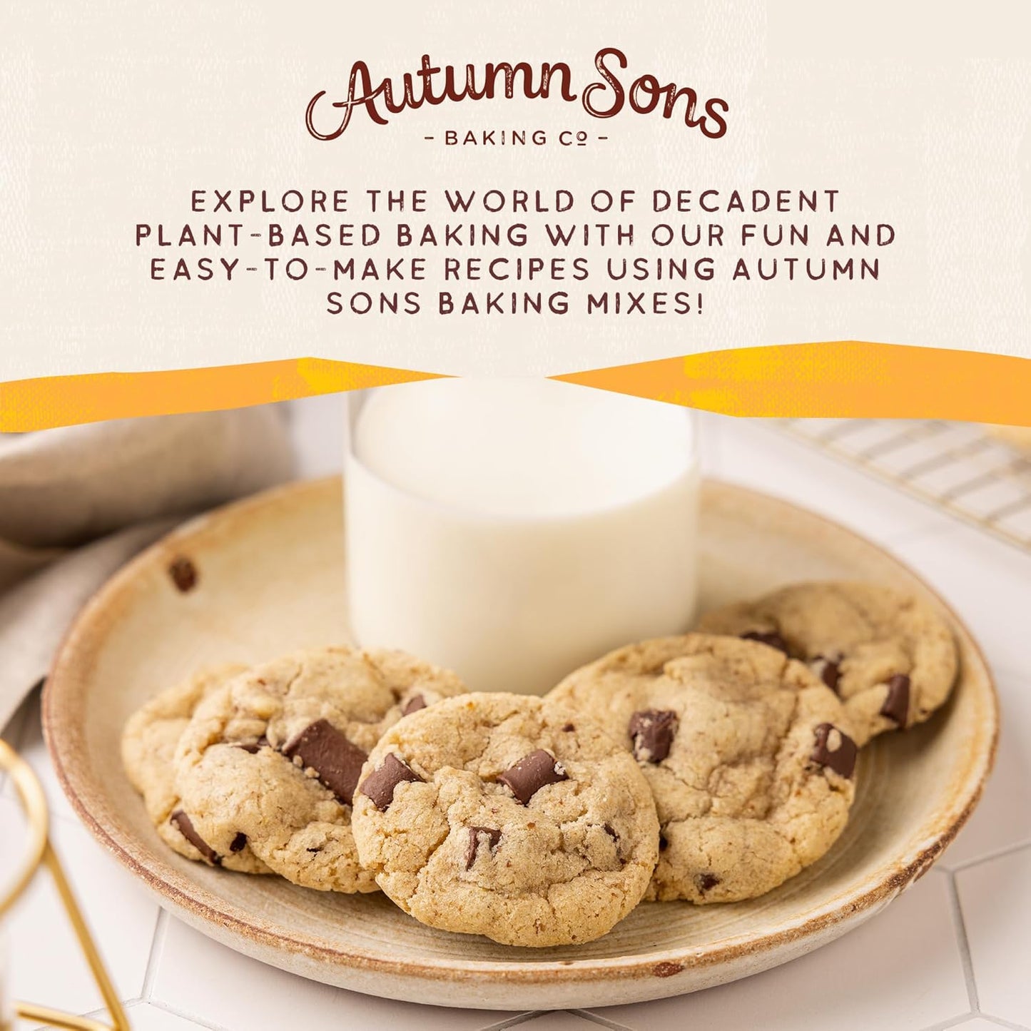 Autumn Sons Baking Co. Gluten Free Chocolate Chunk Cookie Mix. Vegan Plant Based Baking Mix. Free From 11 Common Allergens. Dairy Free, Nut Free, Soy Free, Non GMO 9.3 oz (Pack of 3)