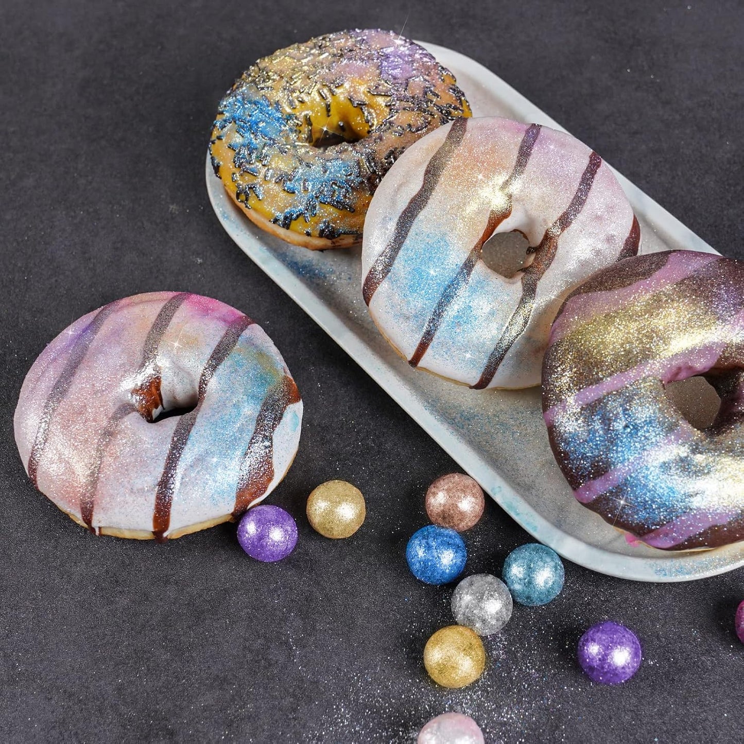 NiHome Edible Food-Grade Glitter Powder Glimmer Luster Dust Metallic Fancy Food Decorating Sprinkle Glimmery Dust for Drink Wine Beverage Cake Bakery Vegan Allergen-Free (Purple, 0.35oz/10g)