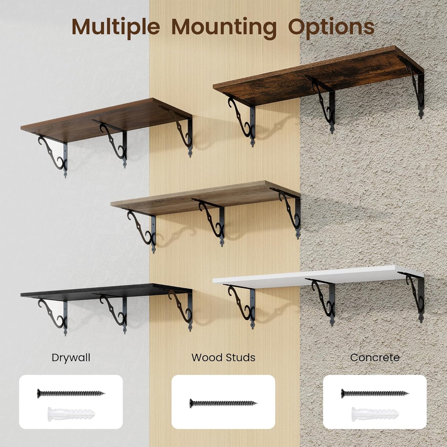 RICHFOCUS 12 Inch Deep Floating Shelves for Wall, 31.5" W x 12" D Wood Wall Shelves Set of 2, Wide Floating Shelves for Living Room, Bedroom, Kitchen, Bathroom and Storage, Rustic Brown