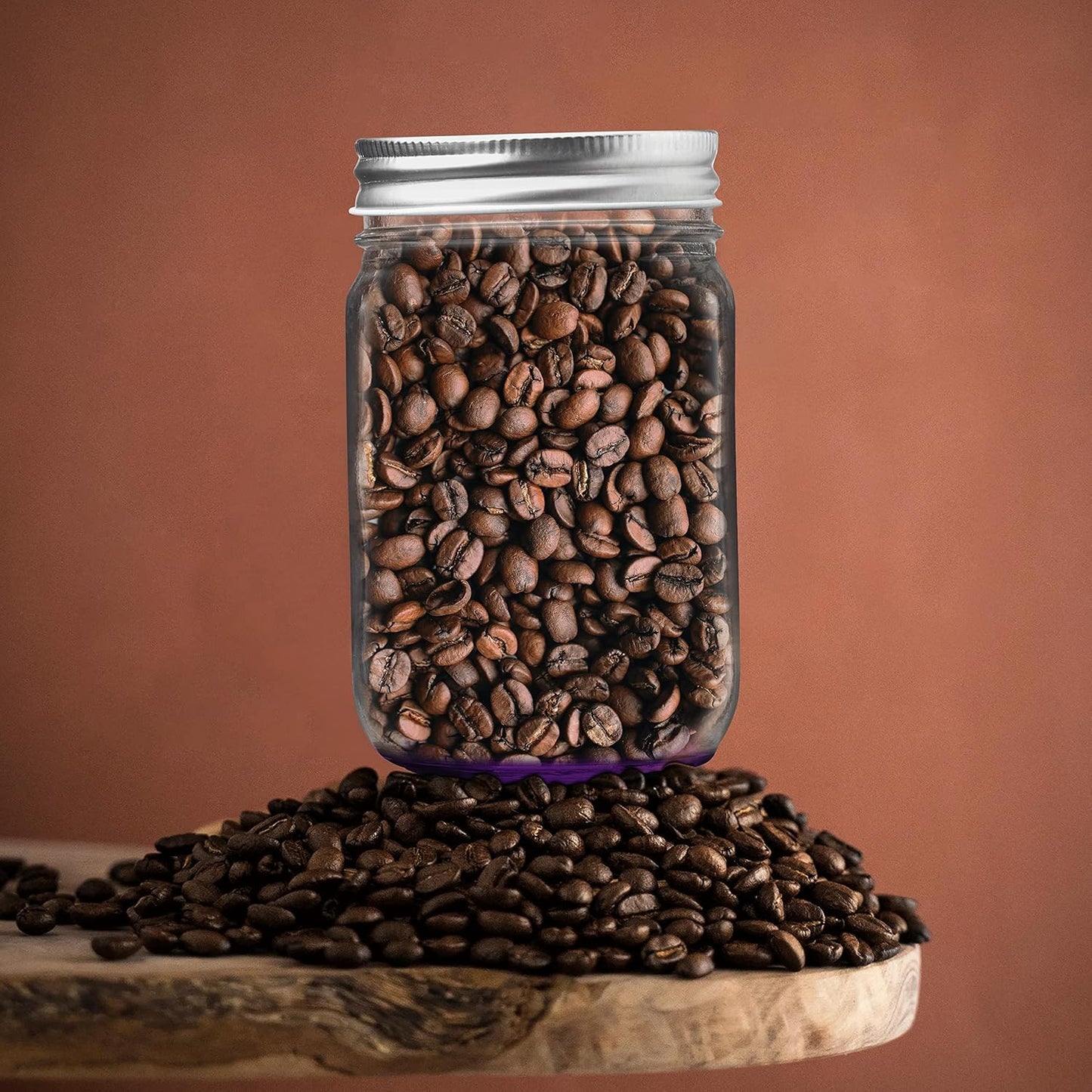 DISCOUNT PROMOS 10 Decorating Mason Jars Set, 12 oz. - Canning, Aluminum Lid - Purple